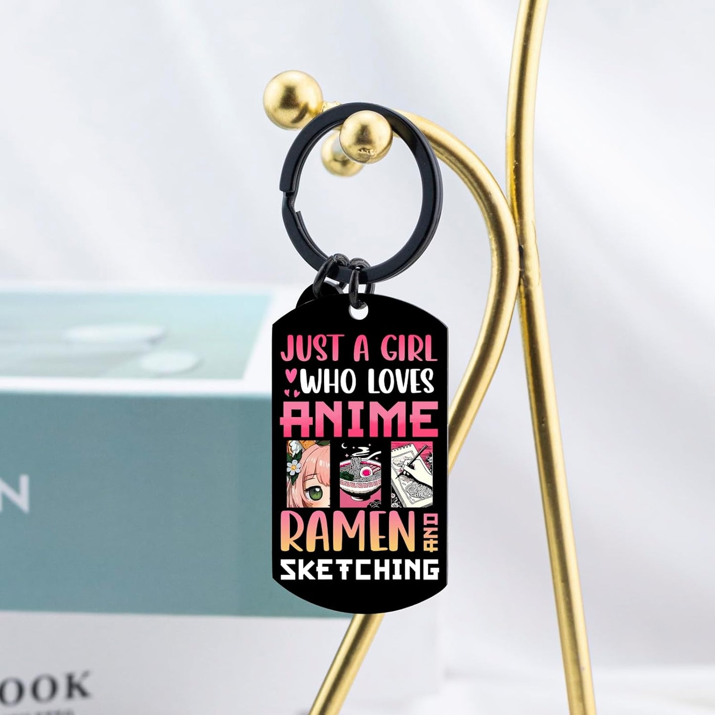 Just A Girl Who Loves Anime Ramen Gifts Anime Merch Kawaii key chain