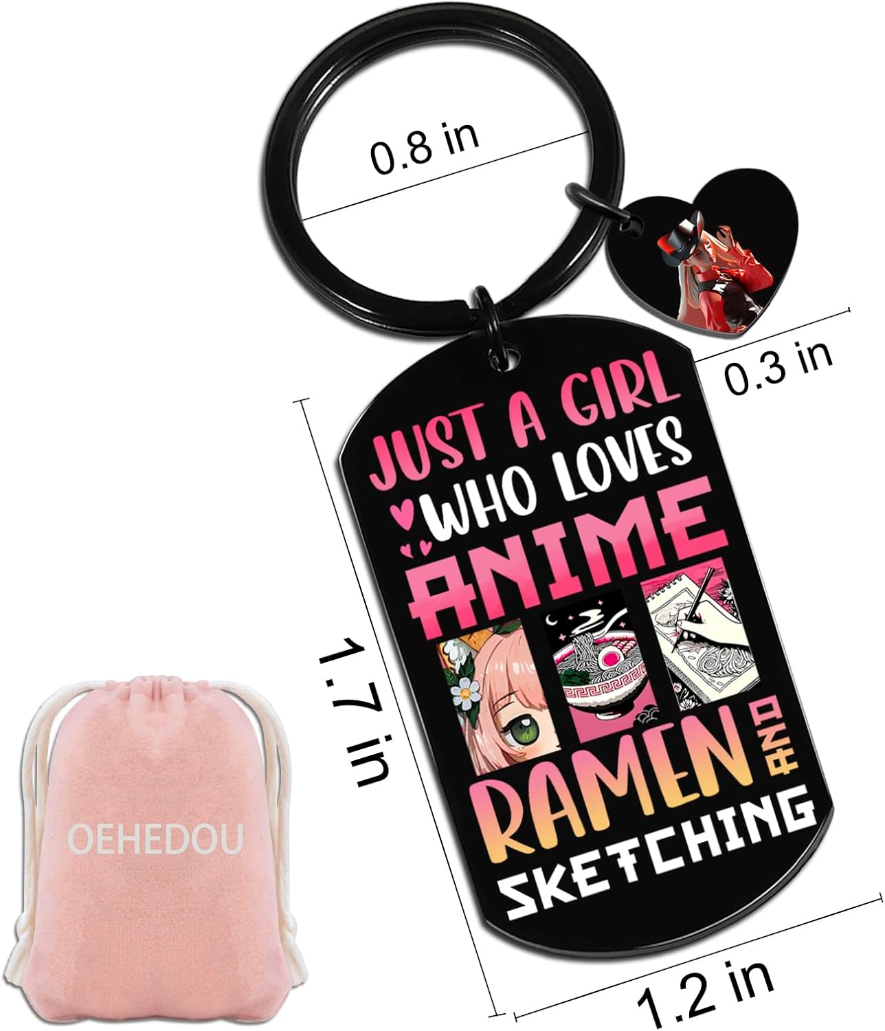 Just A Girl Who Loves Anime Ramen Gifts Anime Merch Kawaii key chain