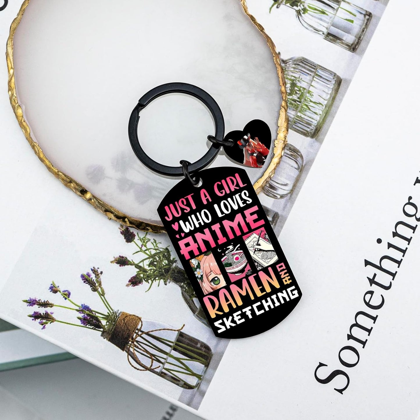 Just A Girl Who Loves Anime Ramen Gifts Anime Merch Kawaii key chain