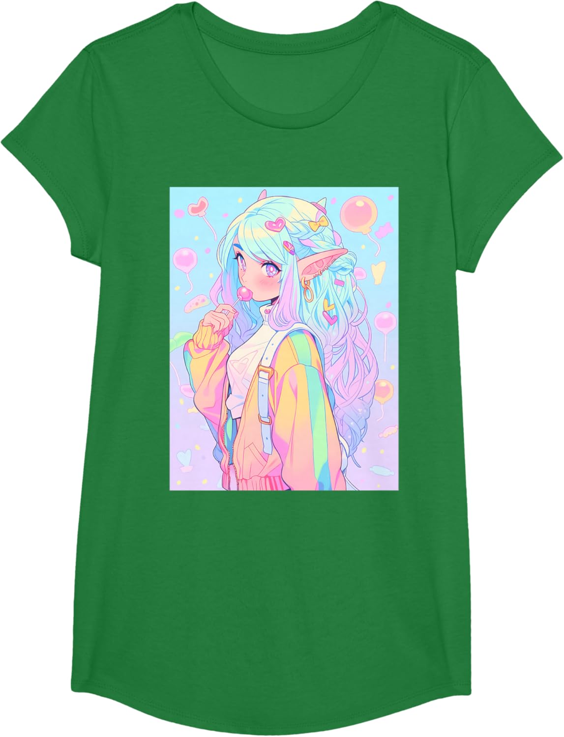 Anime Girl Pastel Kawaii Waifu Elves Girl T-Shirt