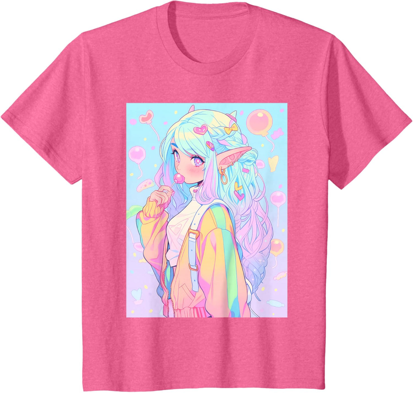 Anime Girl Pastel Kawaii Waifu Elves Girl T-Shirt