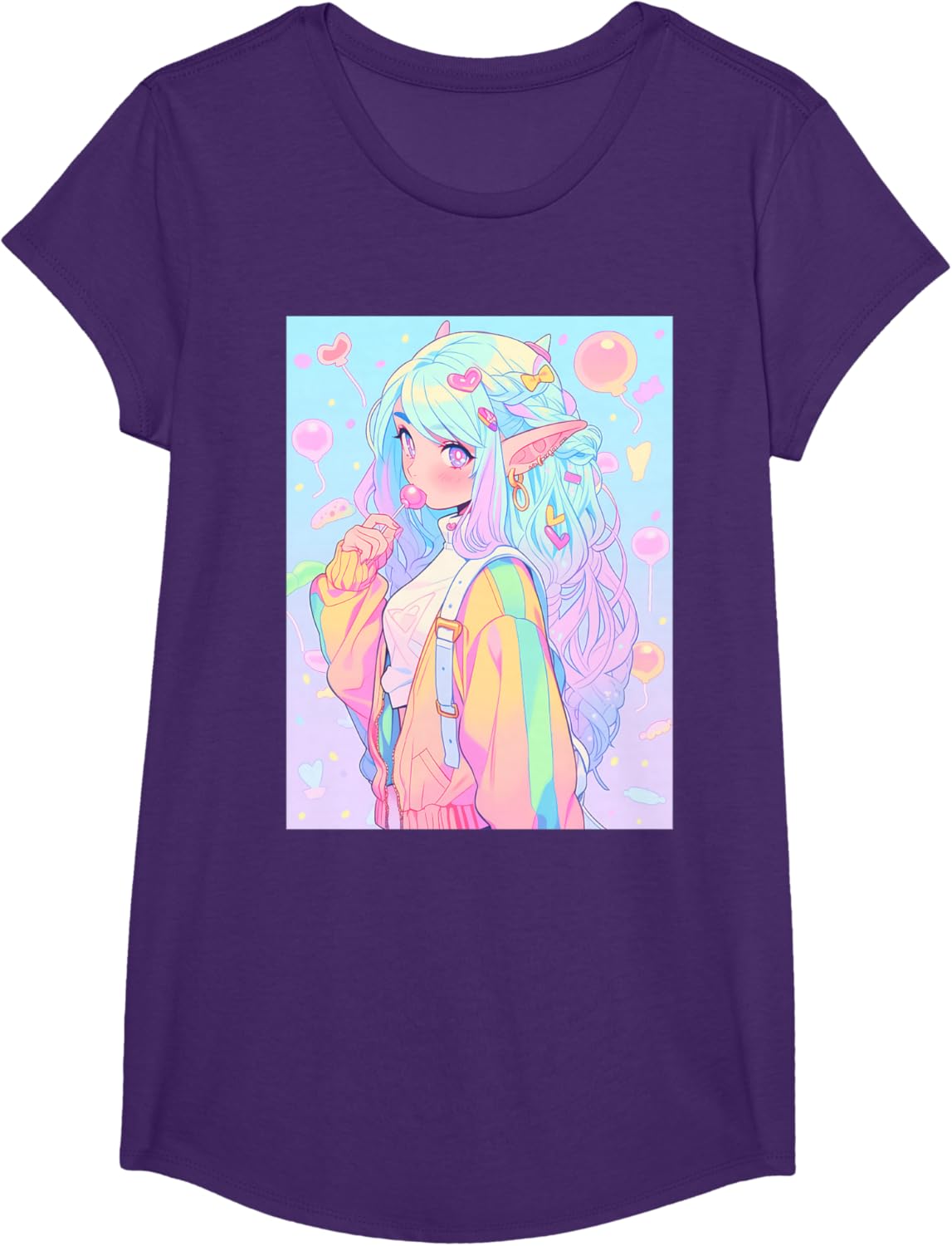 Anime Girl Pastel Kawaii Waifu Elves Girl T-Shirt
