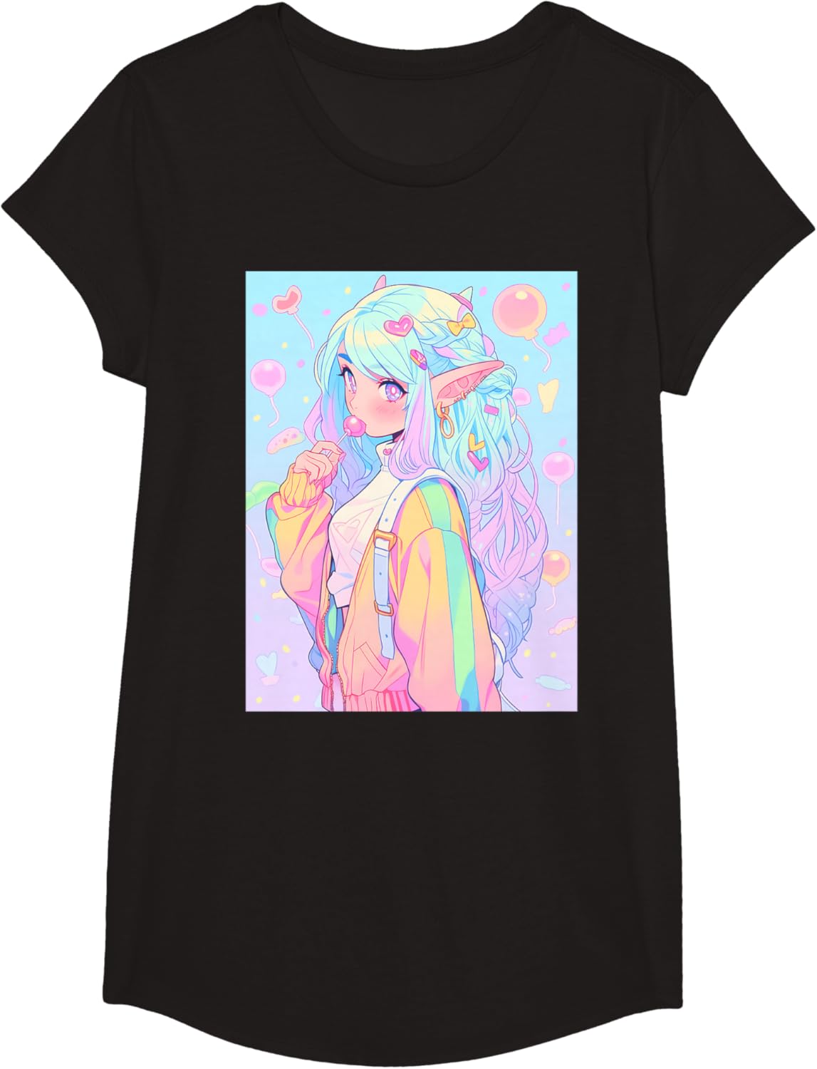Anime Girl Pastel Kawaii Waifu Elves Girl T-Shirt