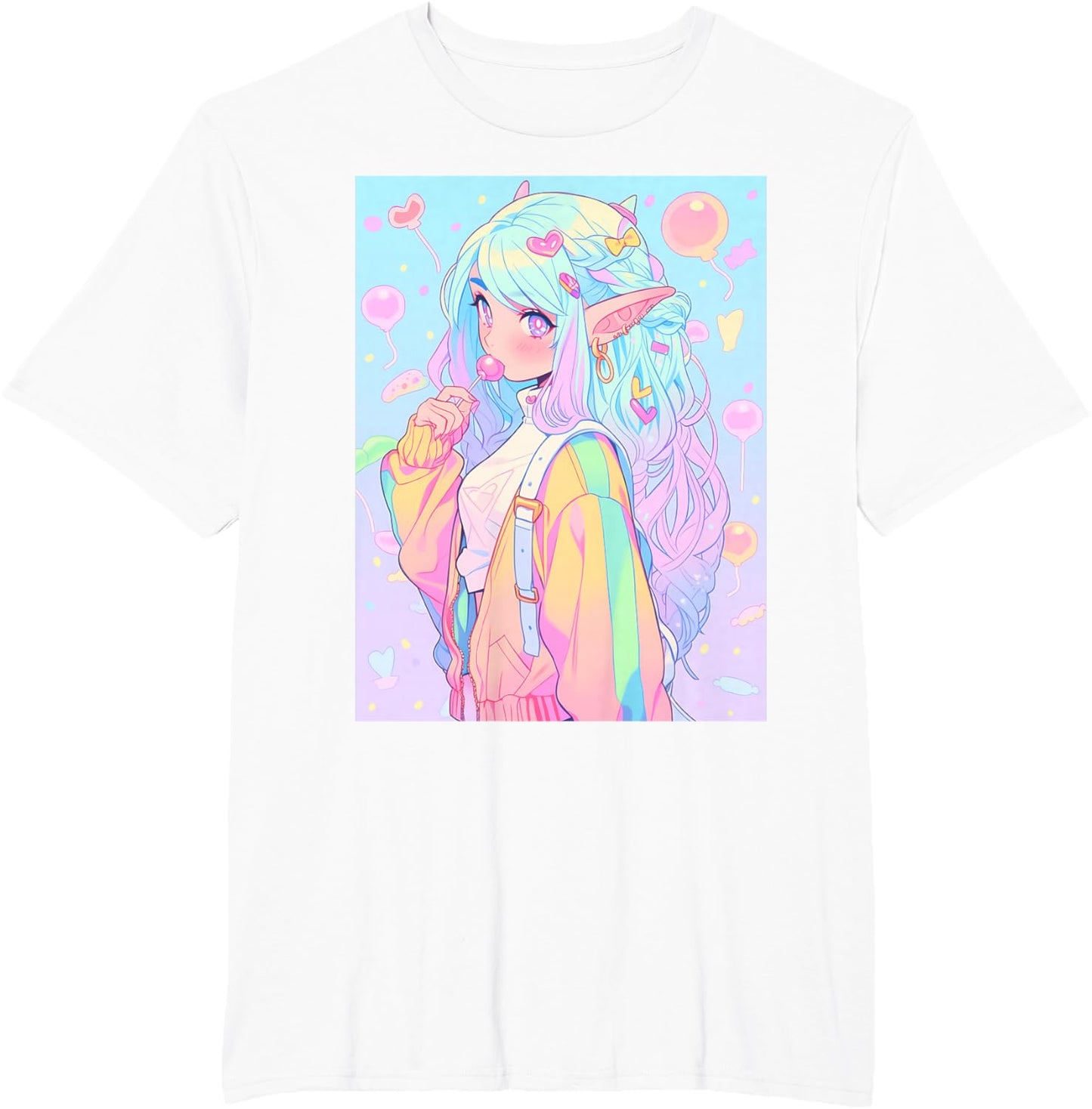 Anime Girl Pastel Kawaii Waifu Elves Girl T-Shirt
