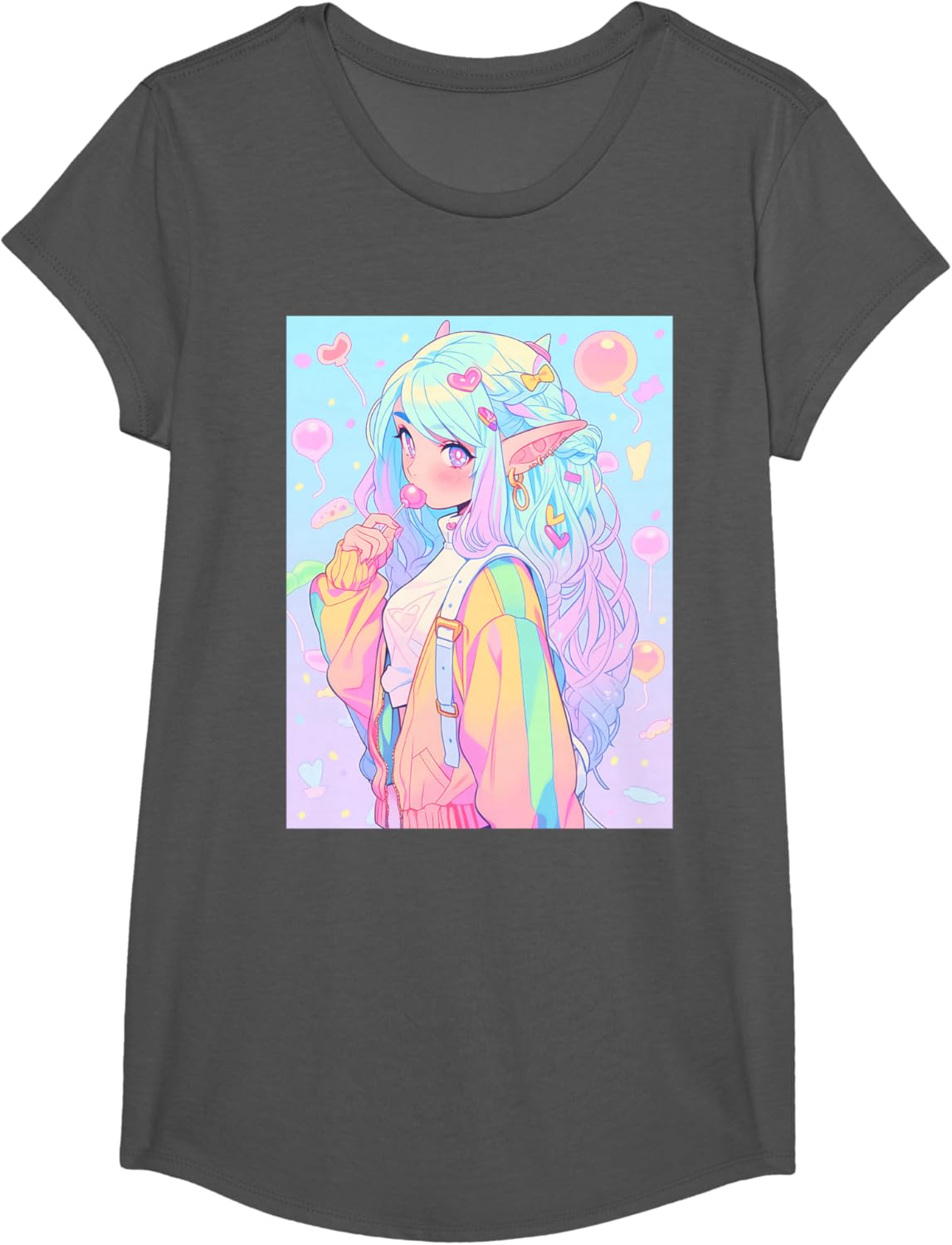 Anime Girl Pastel Kawaii Waifu Elves Girl T-Shirt