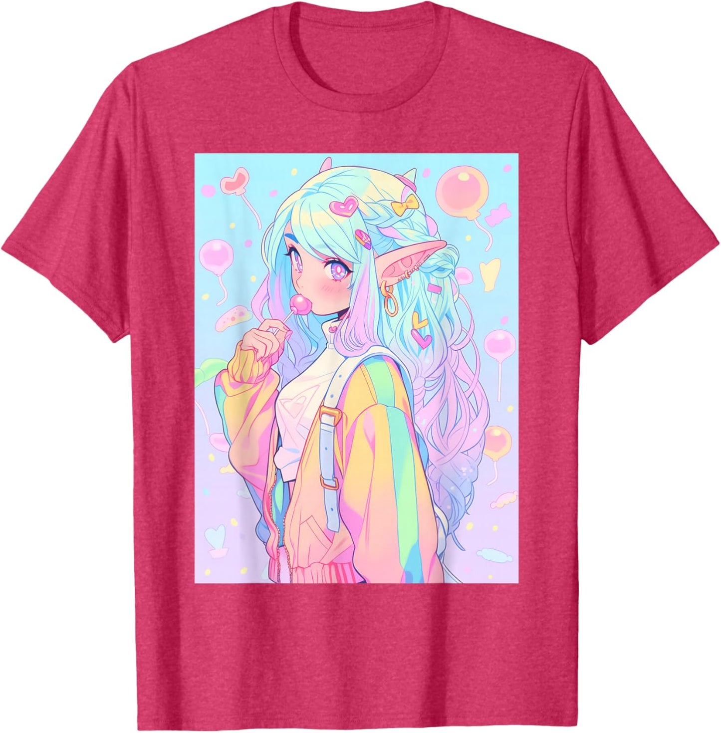 Anime Girl Pastel Kawaii Waifu Elves Girl T-Shirt