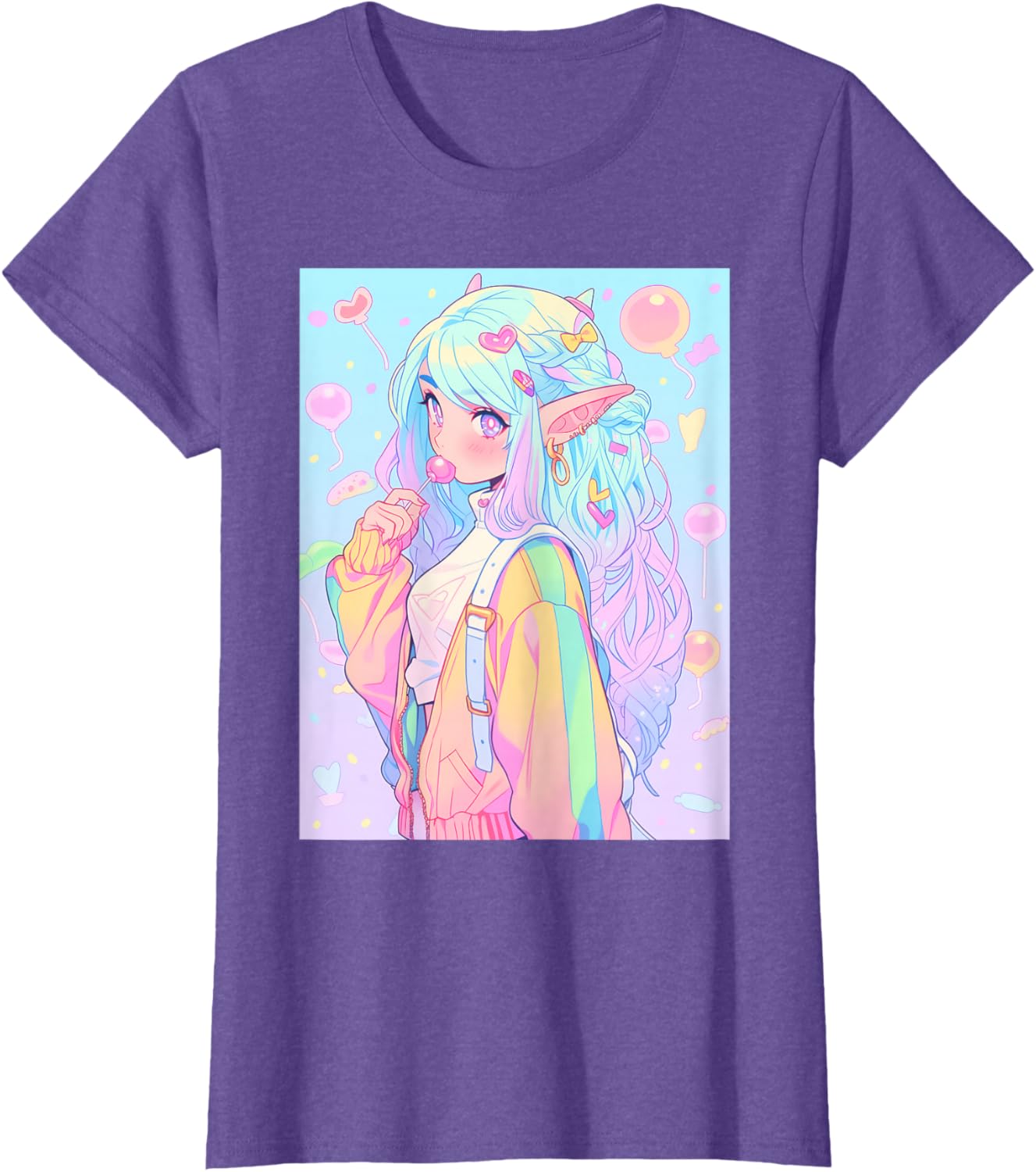 Anime Girl Pastel Kawaii Waifu Elves Girl T-Shirt
