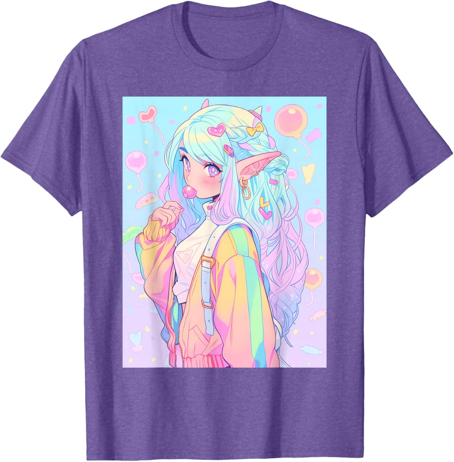 Anime Girl Pastel Kawaii Waifu Elves Girl T-Shirt