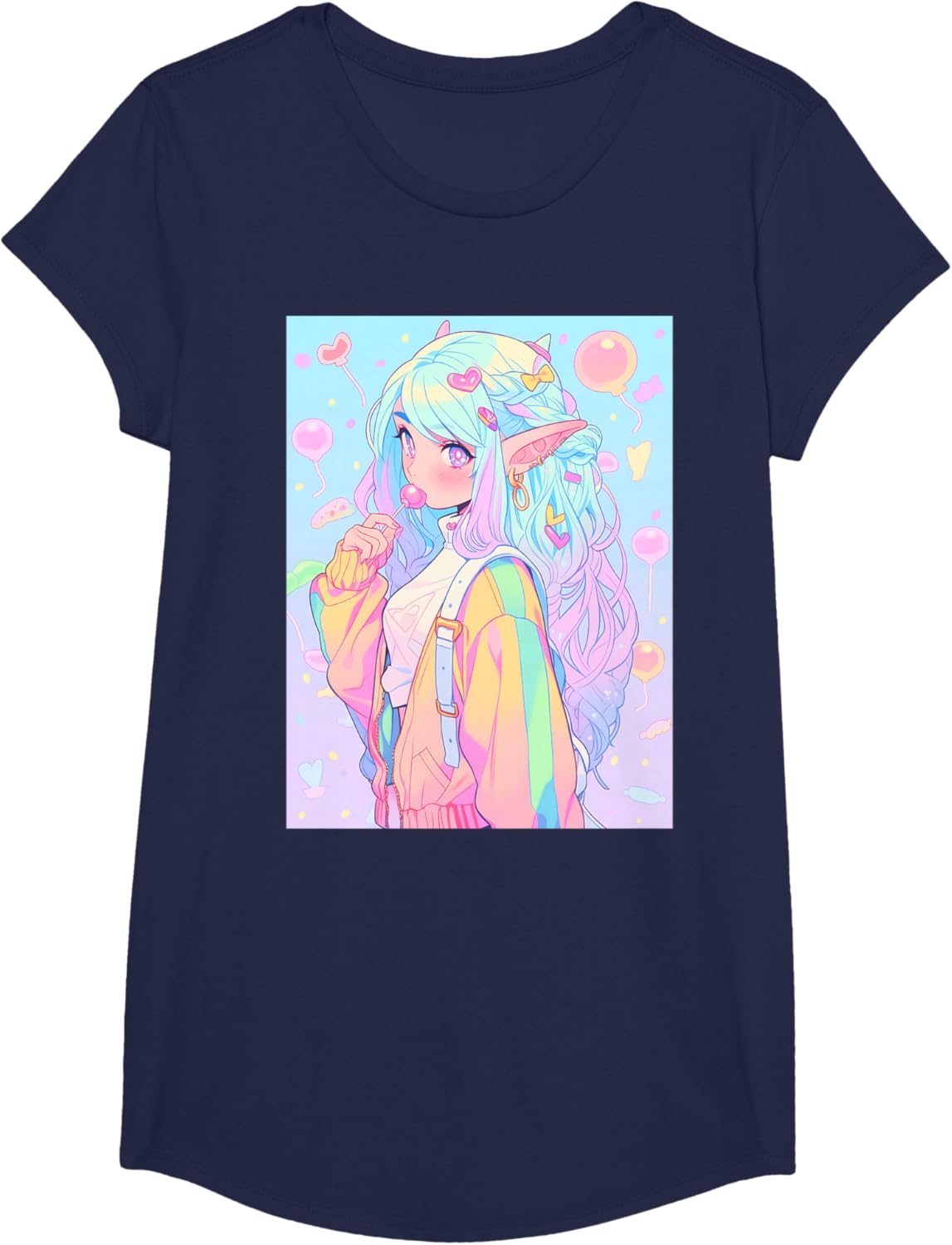 Anime Girl Pastel Kawaii Waifu Elves Girl T-Shirt