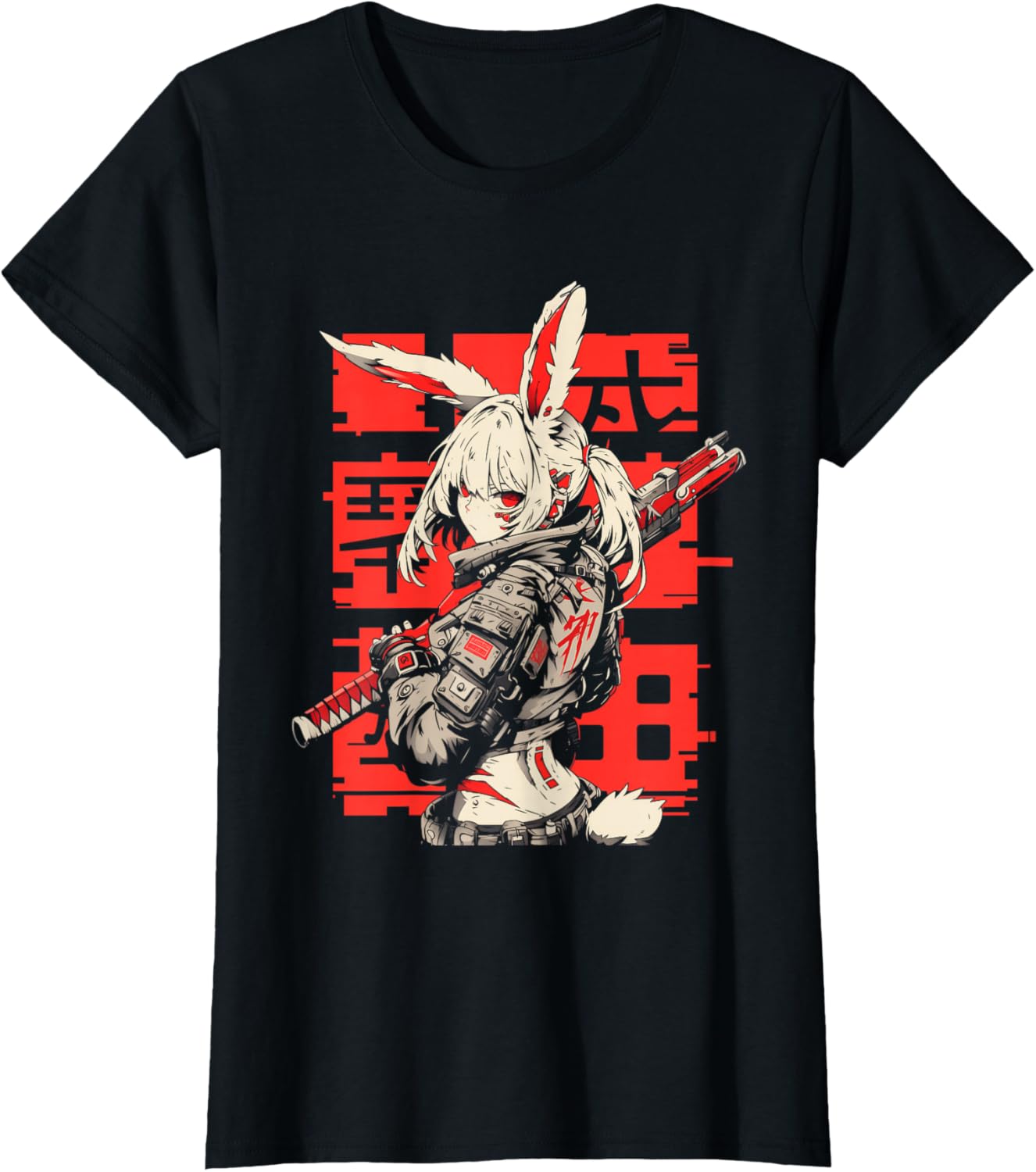 Anime Manga Cyberpunk Aesthetic Techwear Harajuku Bunny Girl T-Shirt