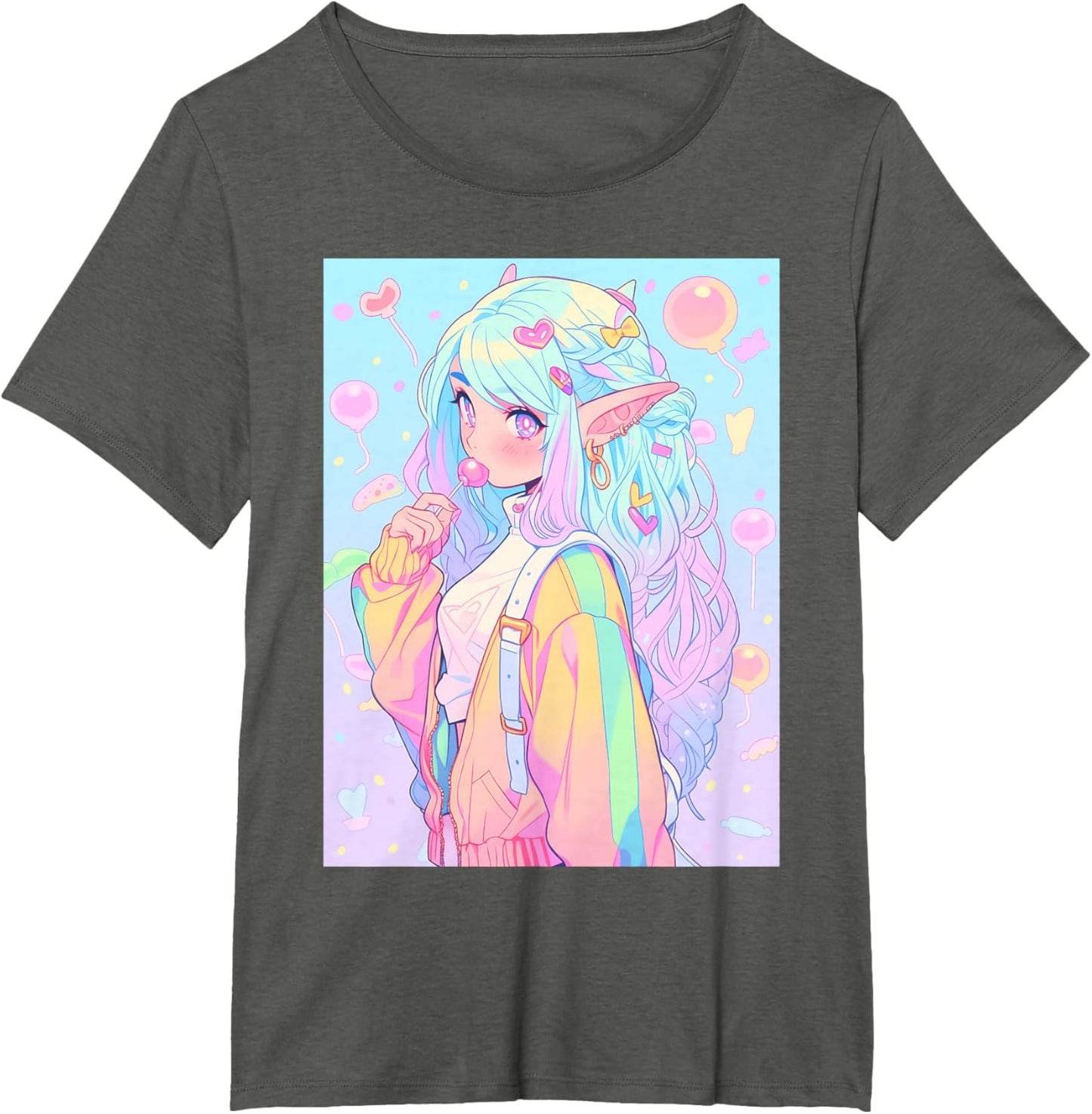 Anime Girl Pastel Kawaii Waifu Elves Girl T-Shirt
