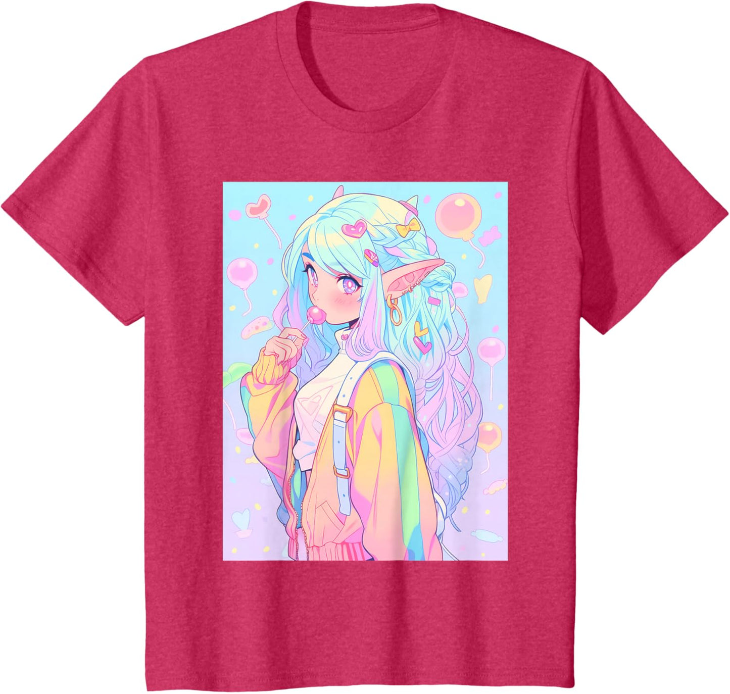 Anime Girl Pastel Kawaii Waifu Elves Girl T-Shirt
