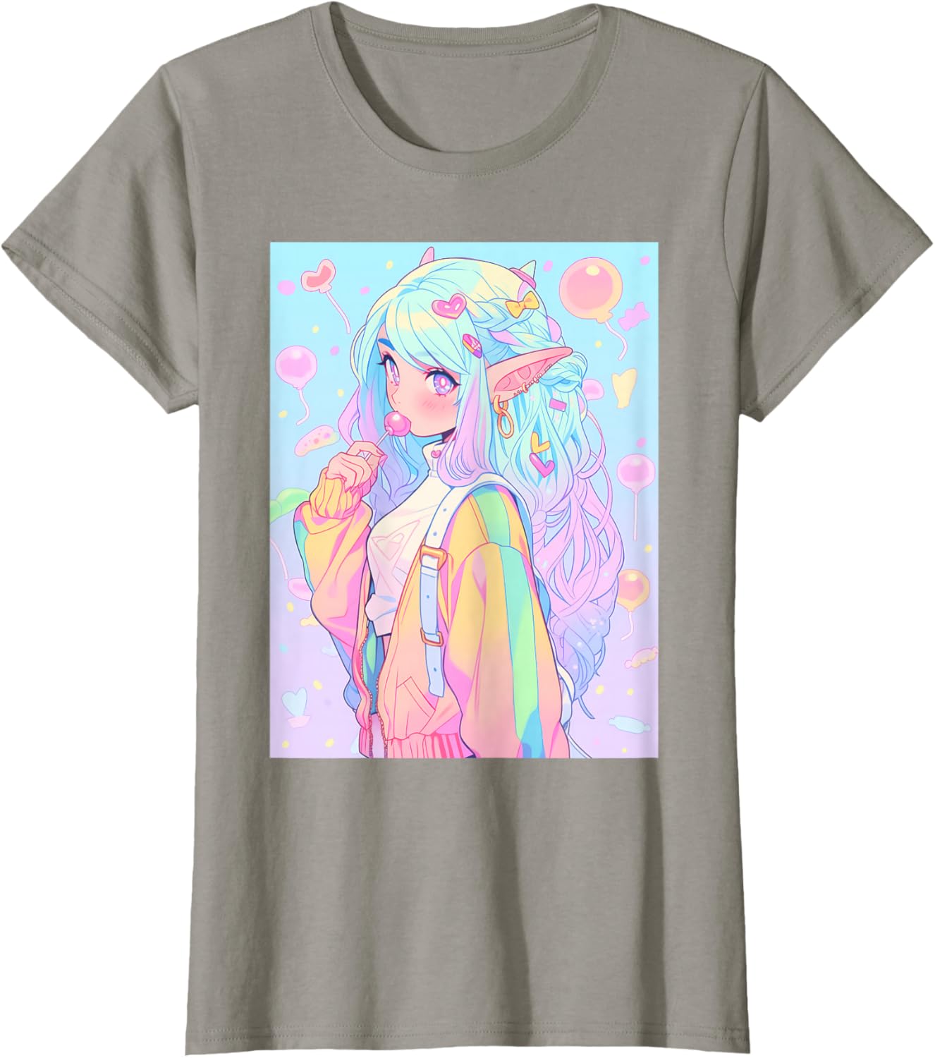Anime Girl Pastel Kawaii Waifu Elves Girl T-Shirt