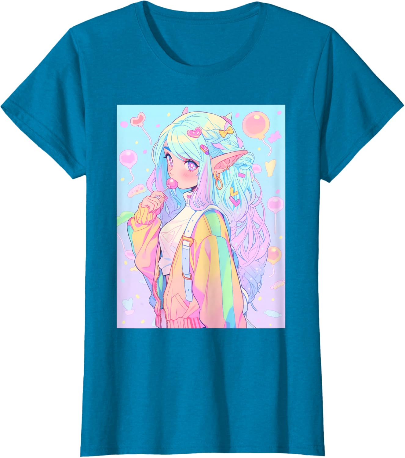 Anime Girl Pastel Kawaii Waifu Elves Girl T-Shirt