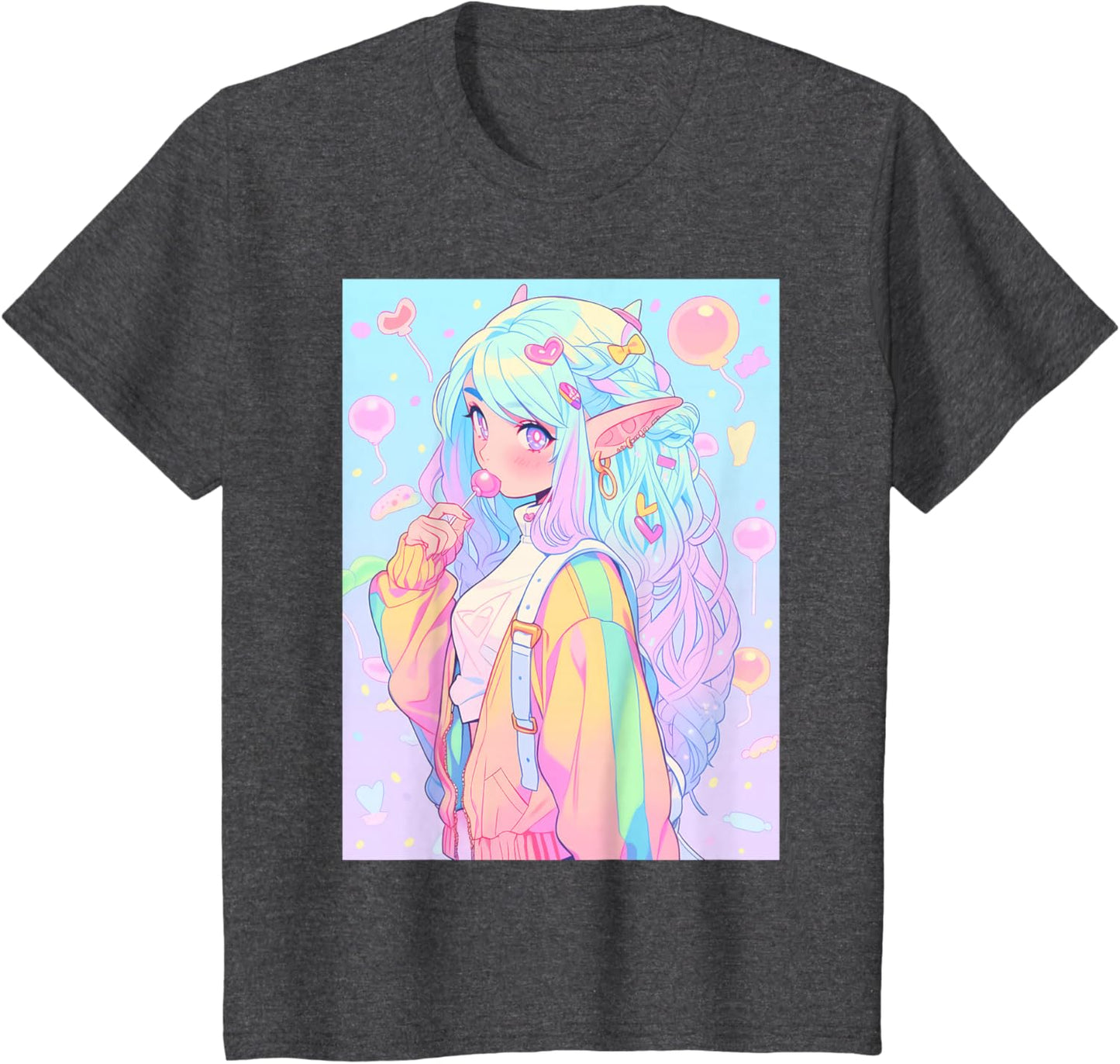 Anime Girl Pastel Kawaii Waifu Elves Girl T-Shirt
