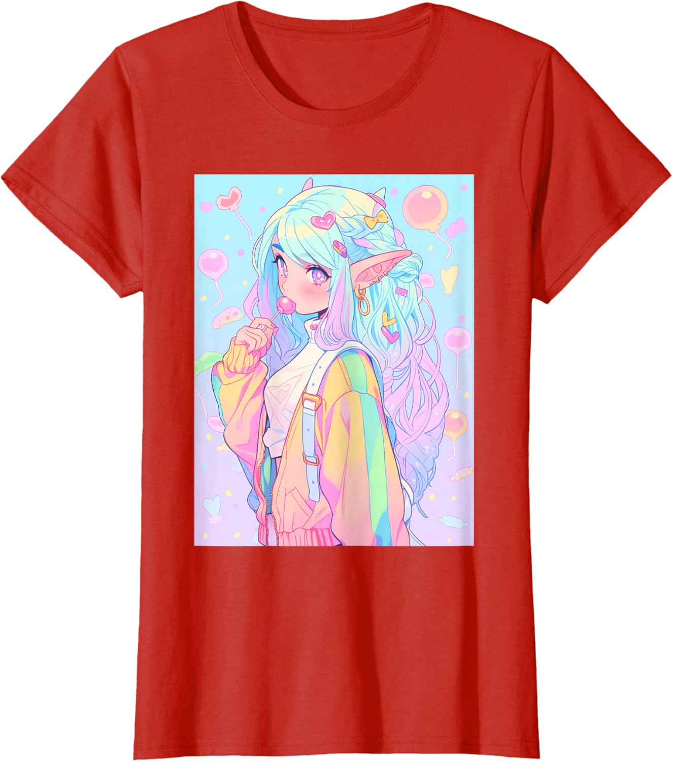 Anime Girl Pastel Kawaii Waifu Elves Girl T-Shirt