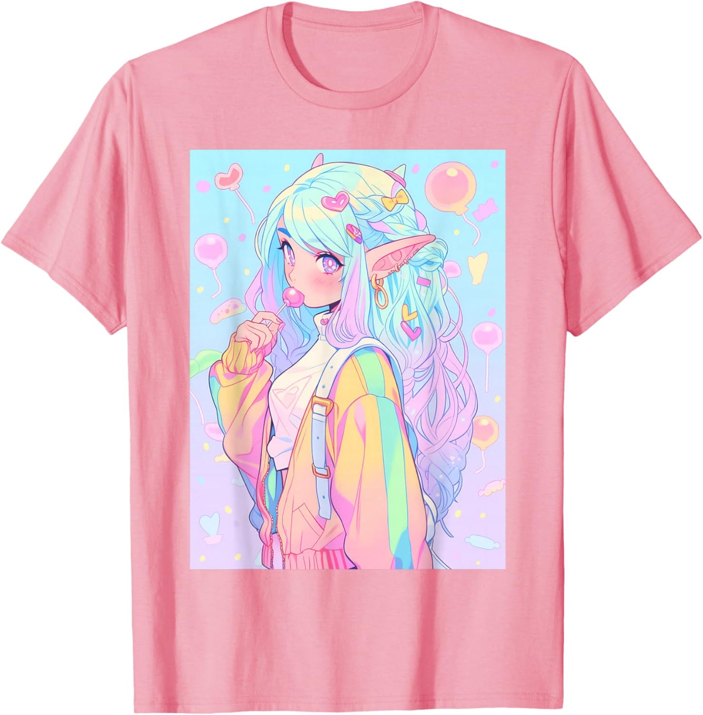 Anime Girl Pastel Kawaii Waifu Elves Girl T-Shirt