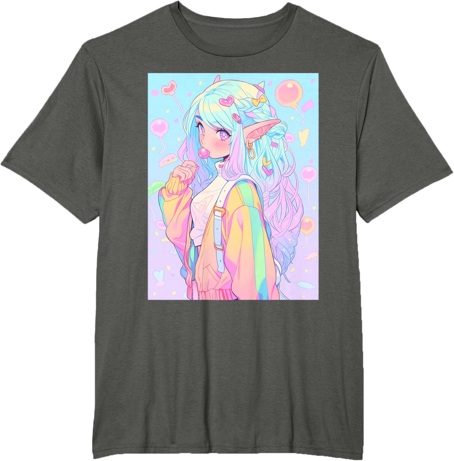Anime Girl Pastel Kawaii Waifu Elves Girl T-Shirt