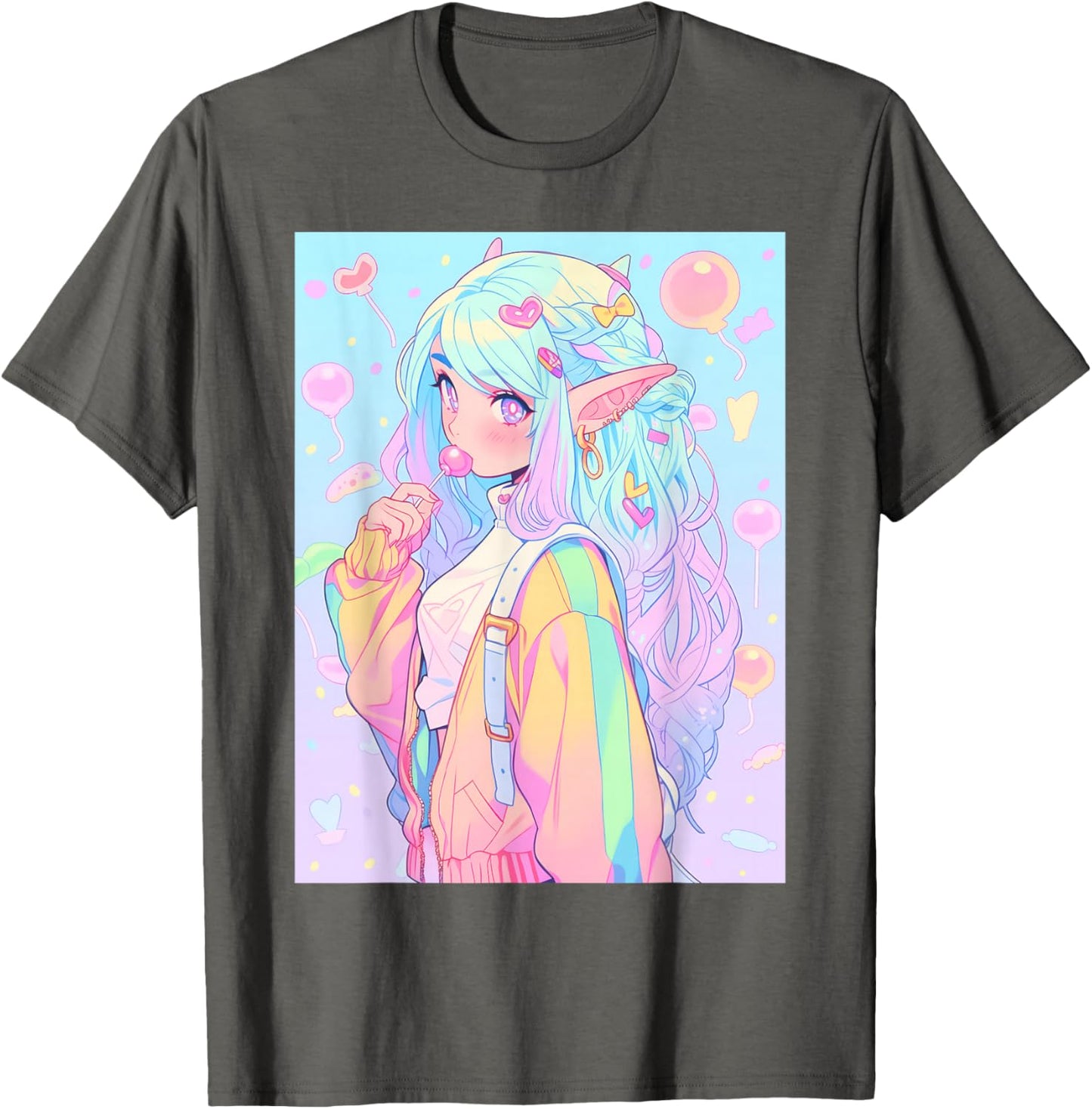 Anime Girl Pastel Kawaii Waifu Elves Girl T-Shirt