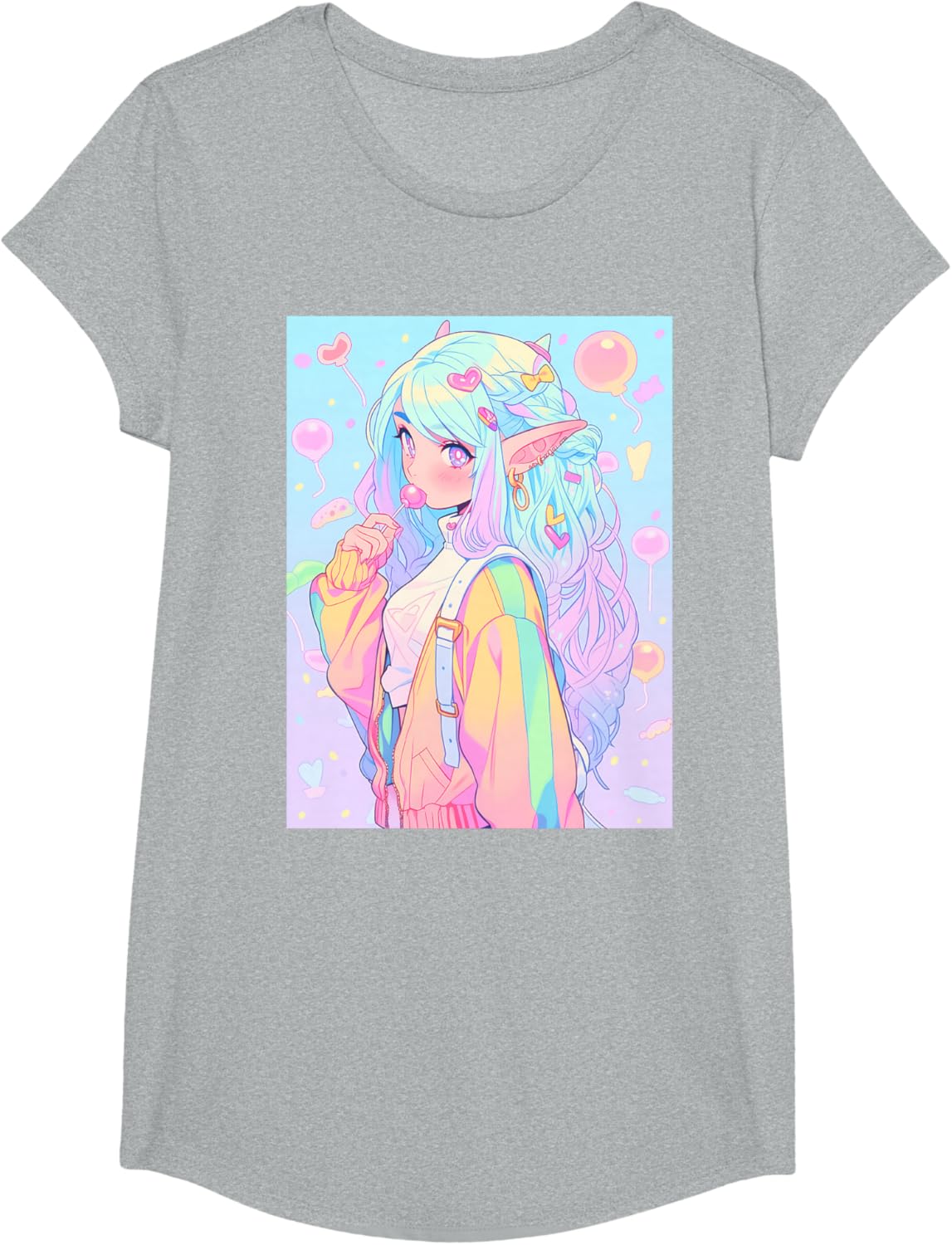 Anime Girl Pastel Kawaii Waifu Elves Girl T-Shirt