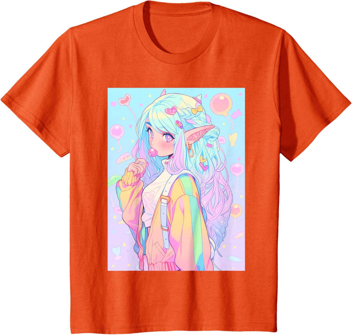 Anime Girl Pastel Kawaii Waifu Elves Girl T-Shirt