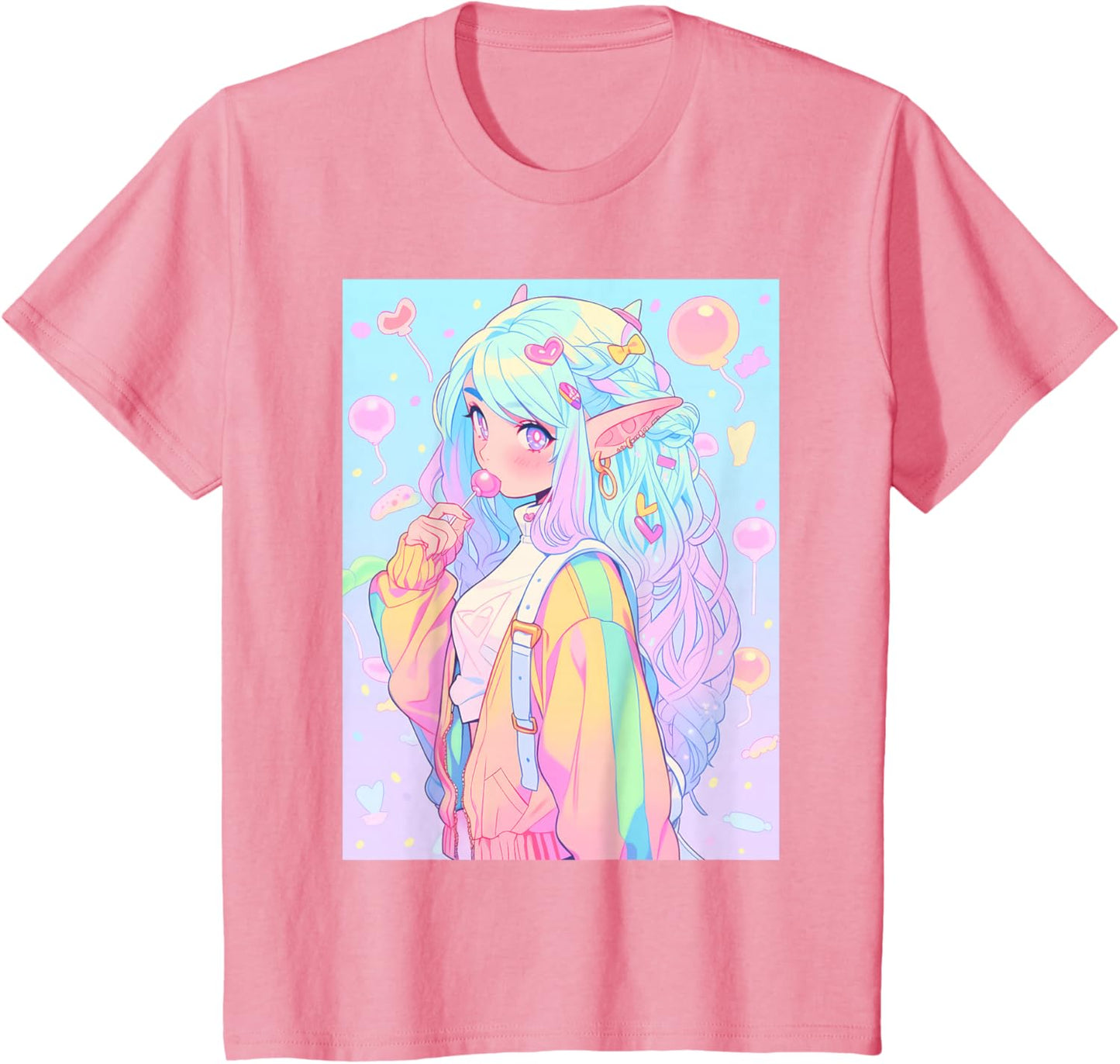 Anime Girl Pastel Kawaii Waifu Elves Girl T-Shirt