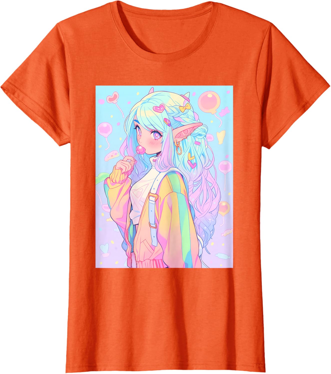 Anime Girl Pastel Kawaii Waifu Elves Girl T-Shirt