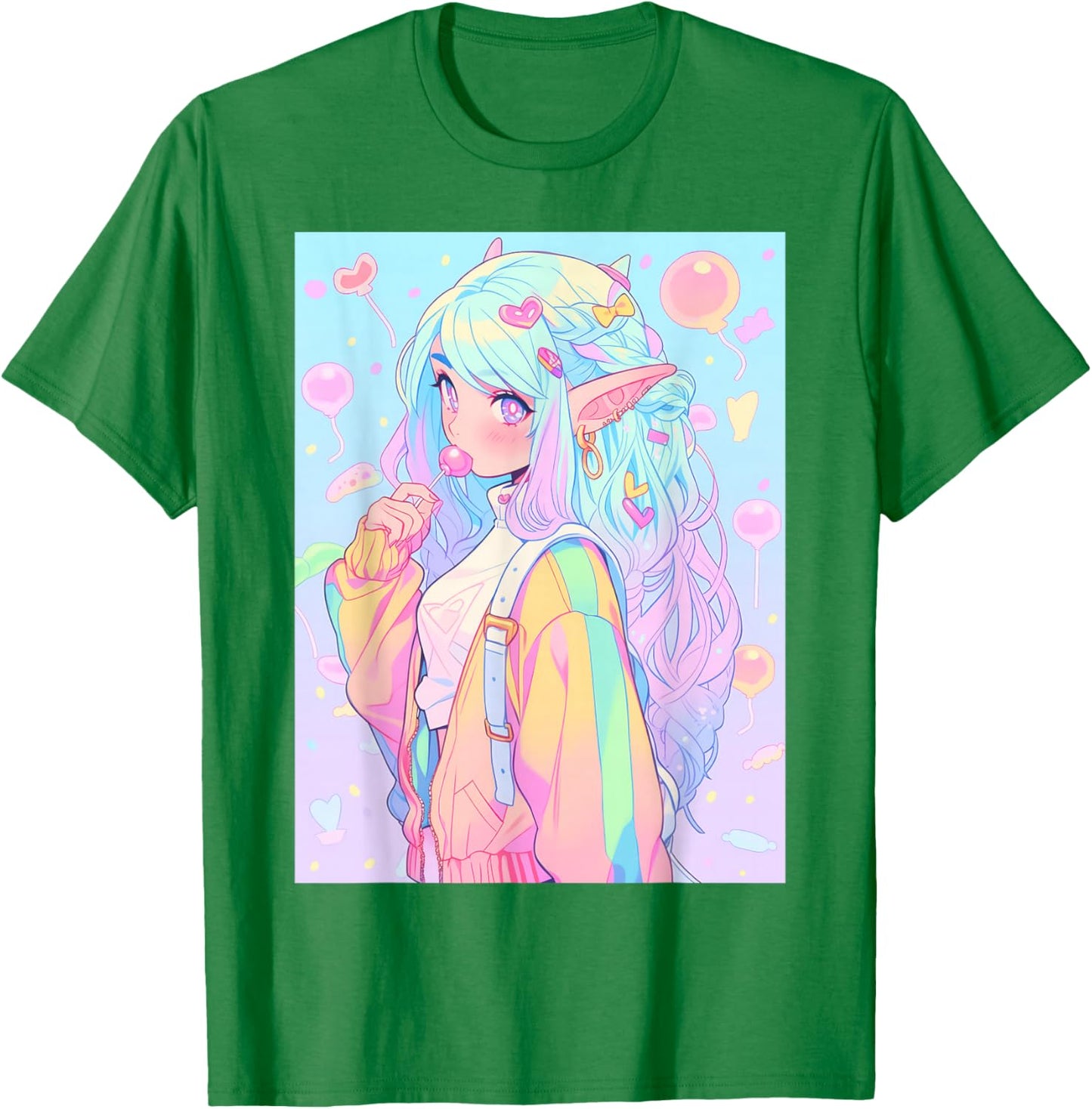 Anime Girl Pastel Kawaii Waifu Elves Girl T-Shirt