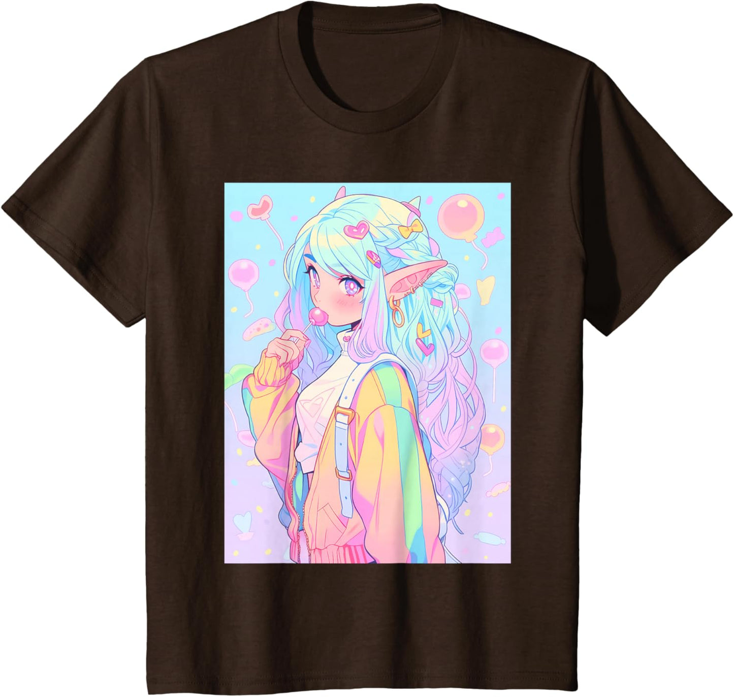 Anime Girl Pastel Kawaii Waifu Elves Girl T-Shirt