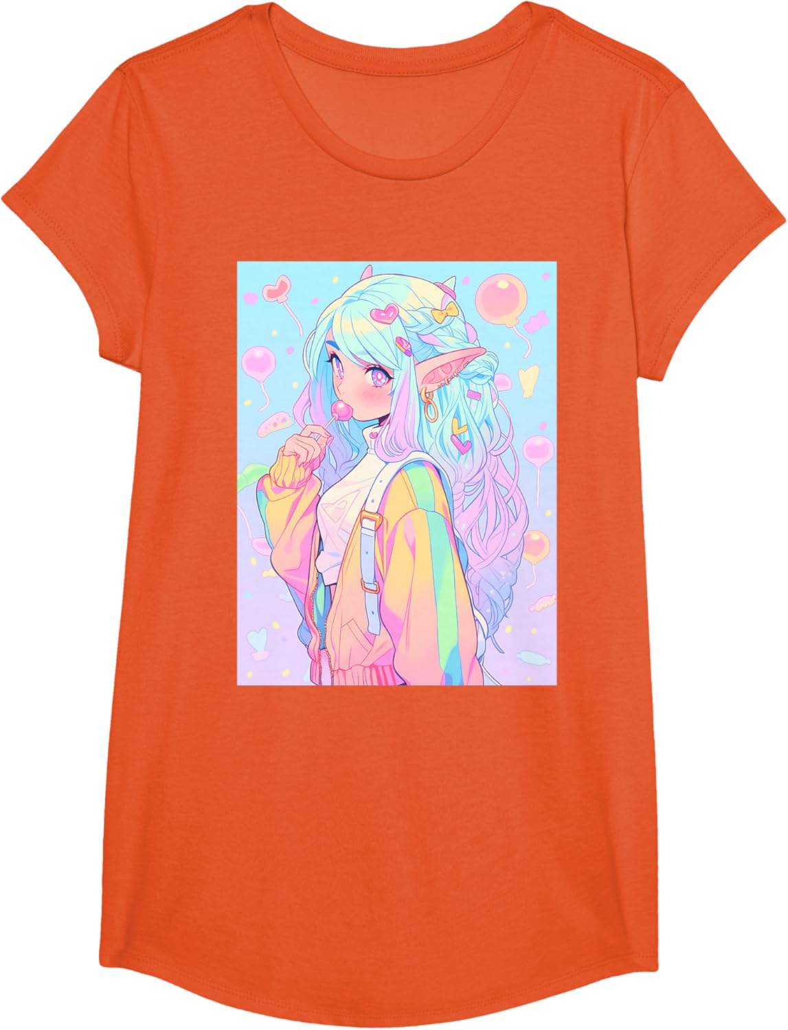 Anime Girl Pastel Kawaii Waifu Elves Girl T-Shirt