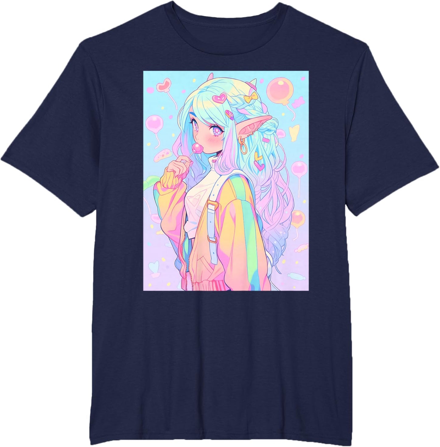 Anime Girl Pastel Kawaii Waifu Elves Girl T-Shirt