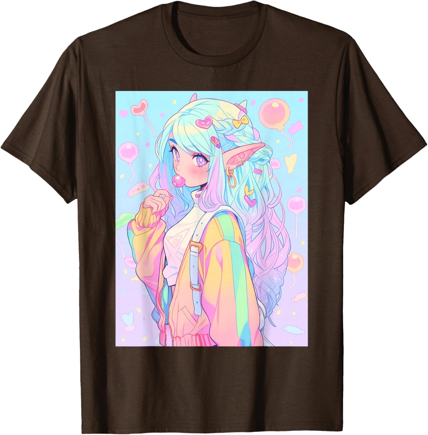 Anime Girl Pastel Kawaii Waifu Elves Girl T-Shirt
