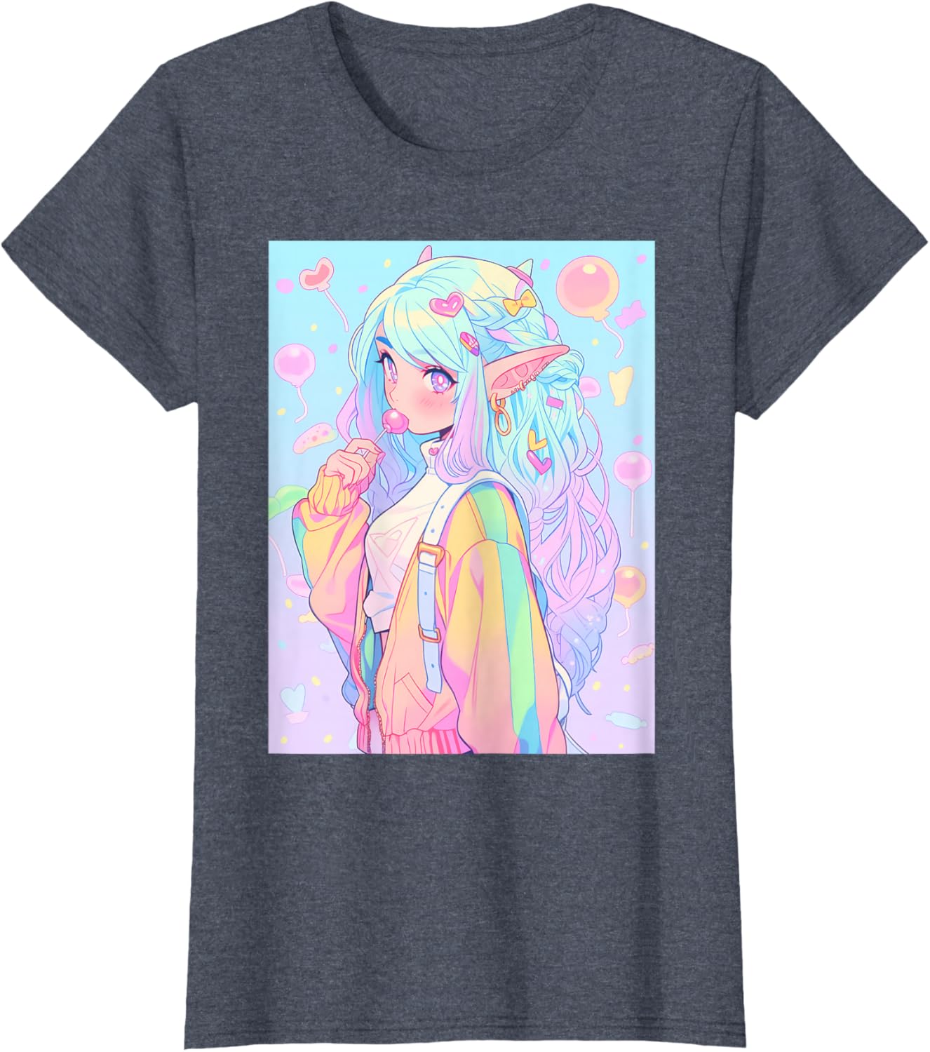 Anime Girl Pastel Kawaii Waifu Elves Girl T-Shirt