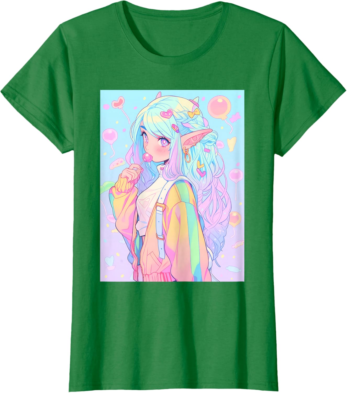 Anime Girl Pastel Kawaii Waifu Elves Girl T-Shirt