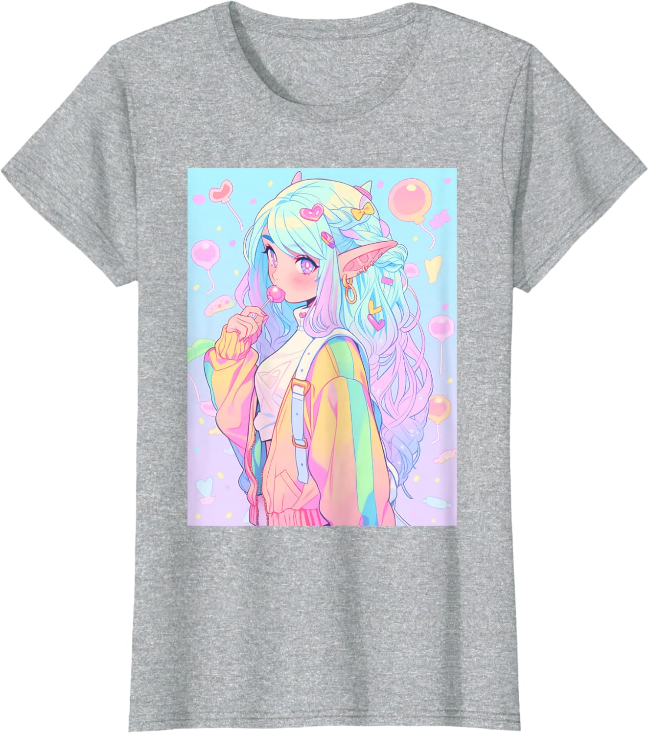 Anime Girl Pastel Kawaii Waifu Elves Girl T-Shirt