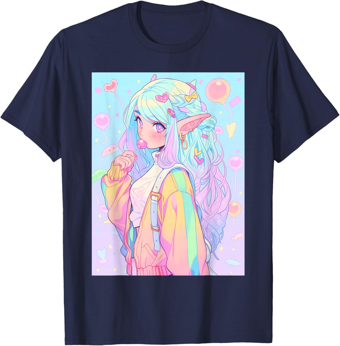 Anime Girl Pastel Kawaii Waifu Elves Girl T-Shirt