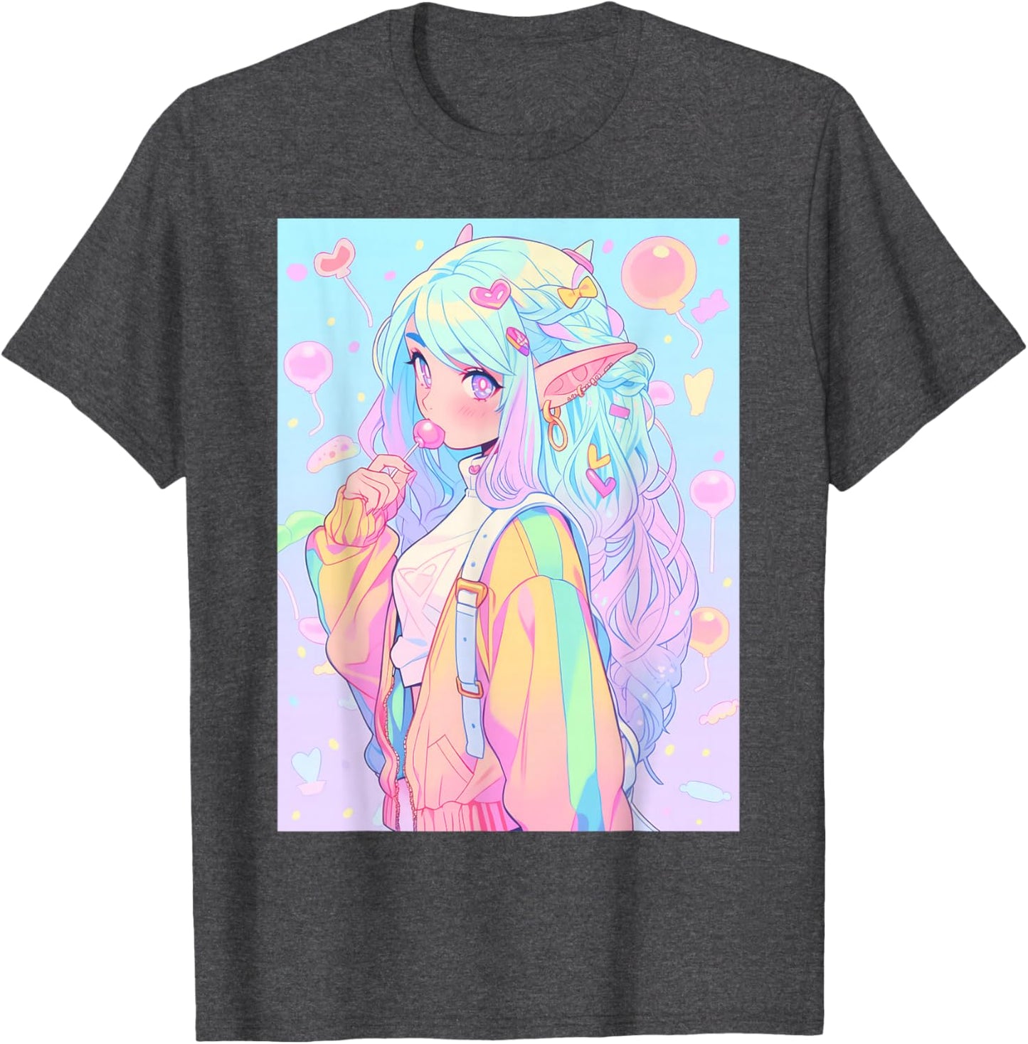 Anime Girl Pastel Kawaii Waifu Elves Girl T-Shirt