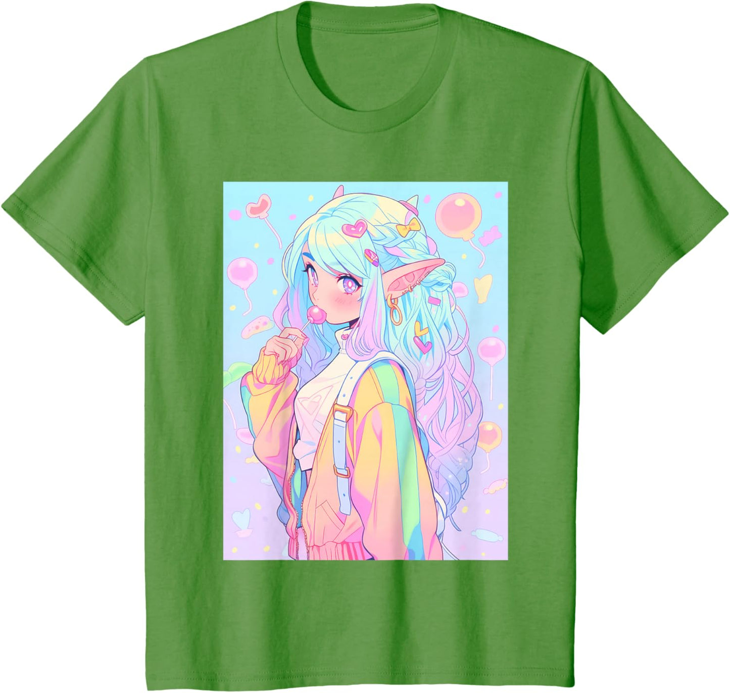 Anime Girl Pastel Kawaii Waifu Elves Girl T-Shirt