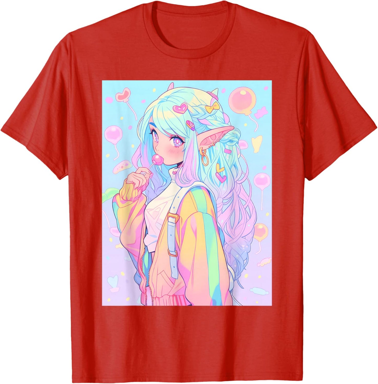 Anime Girl Pastel Kawaii Waifu Elves Girl T-Shirt