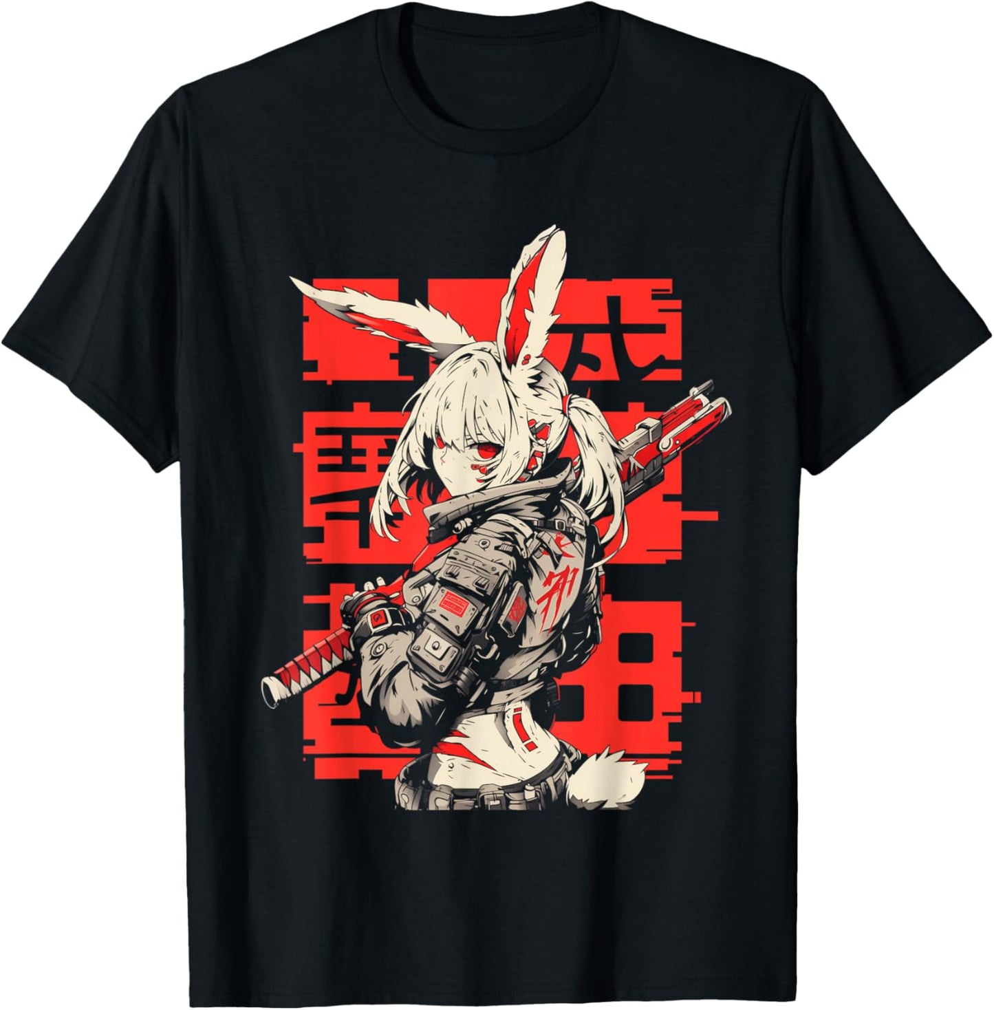 Anime Manga Cyberpunk Aesthetic Techwear Harajuku Bunny Girl T-Shirt