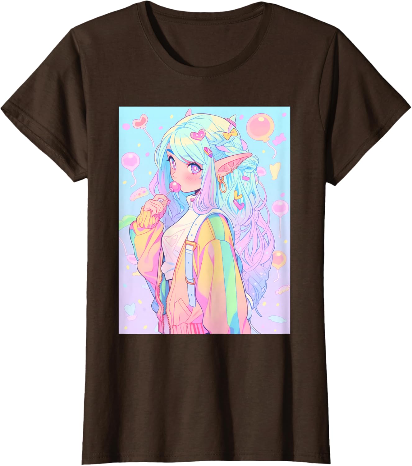 Anime Girl Pastel Kawaii Waifu Elves Girl T-Shirt