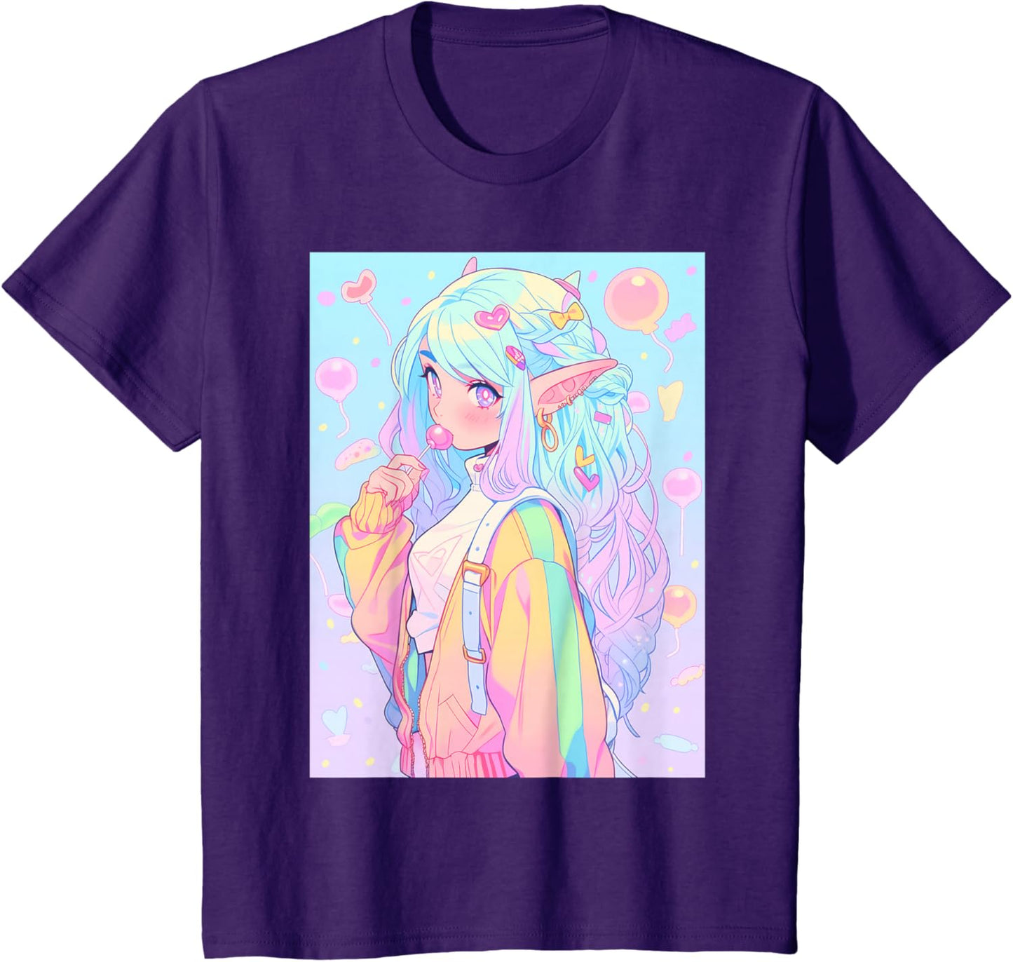 Anime Girl Pastel Kawaii Waifu Elves Girl T-Shirt