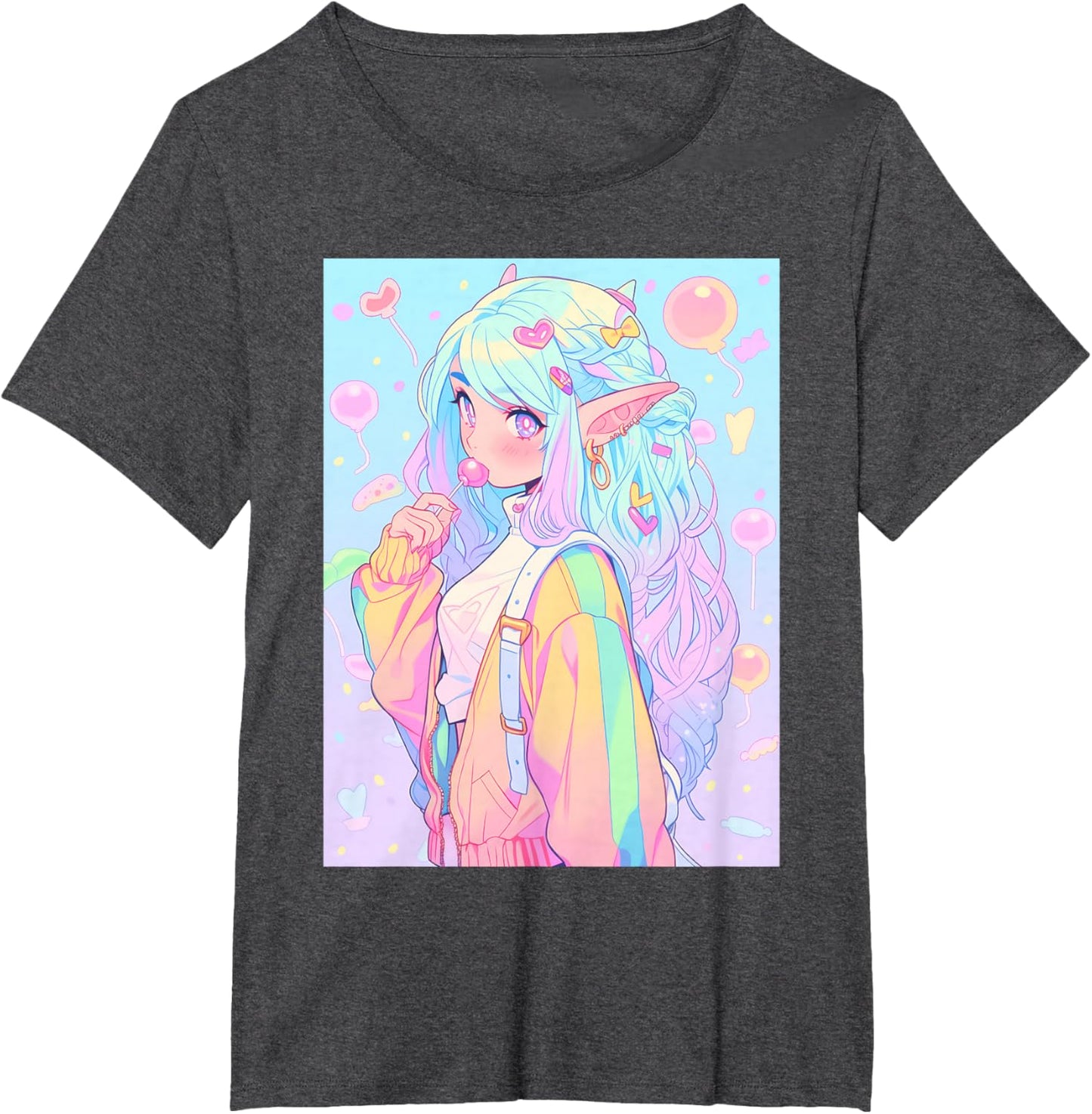 Anime Girl Pastel Kawaii Waifu Elves Girl T-Shirt