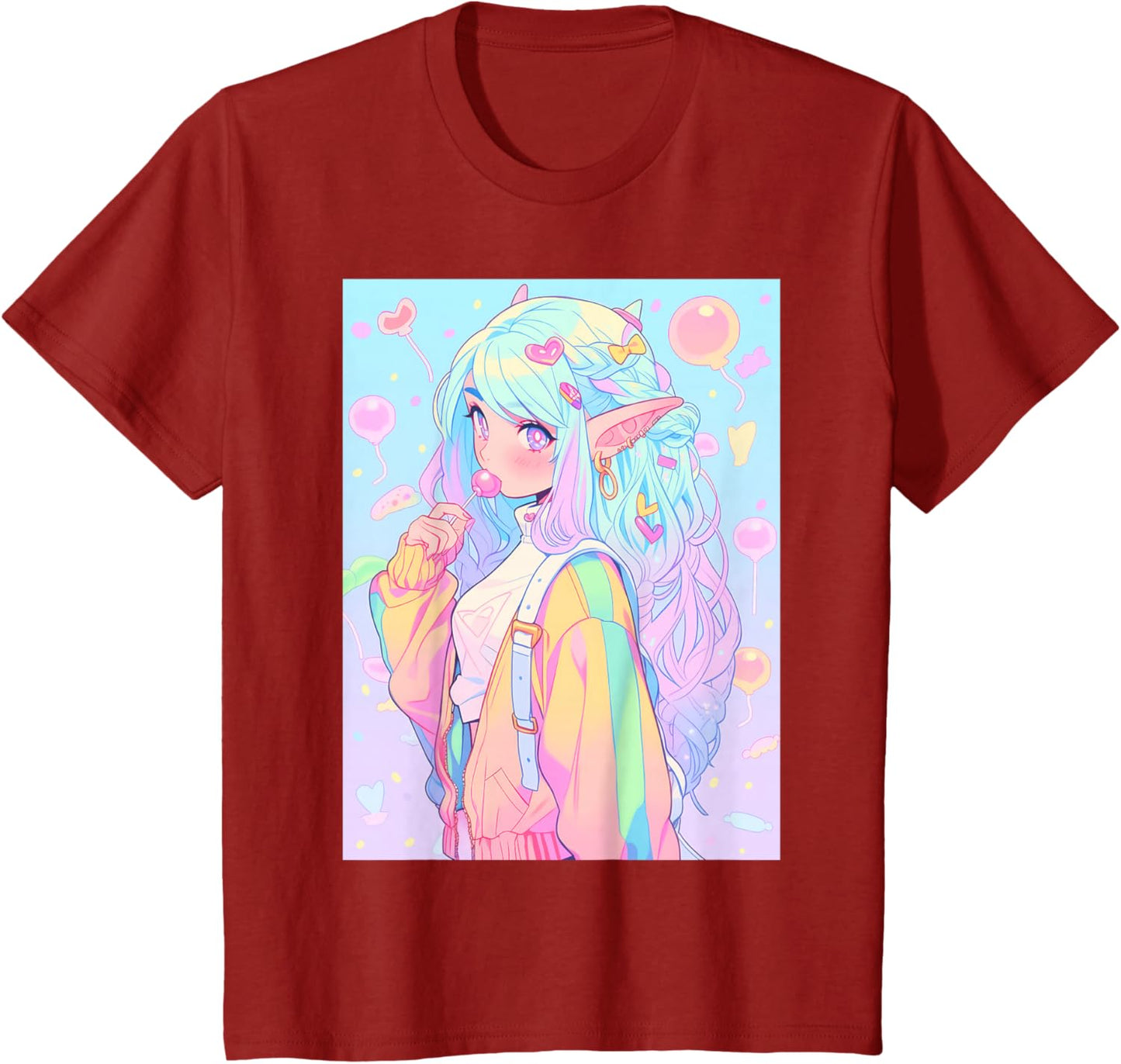 Anime Girl Pastel Kawaii Waifu Elves Girl T-Shirt