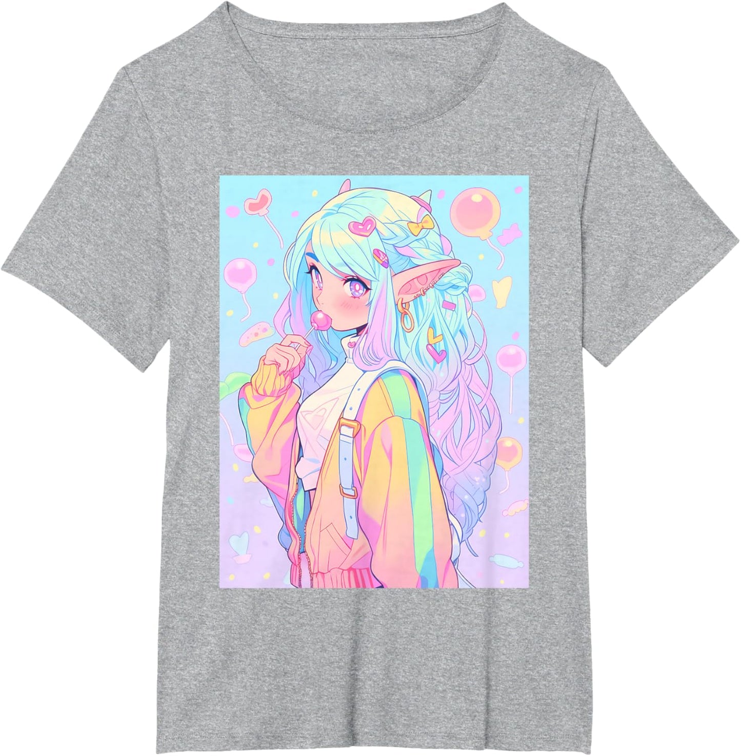 Anime Girl Pastel Kawaii Waifu Elves Girl T-Shirt
