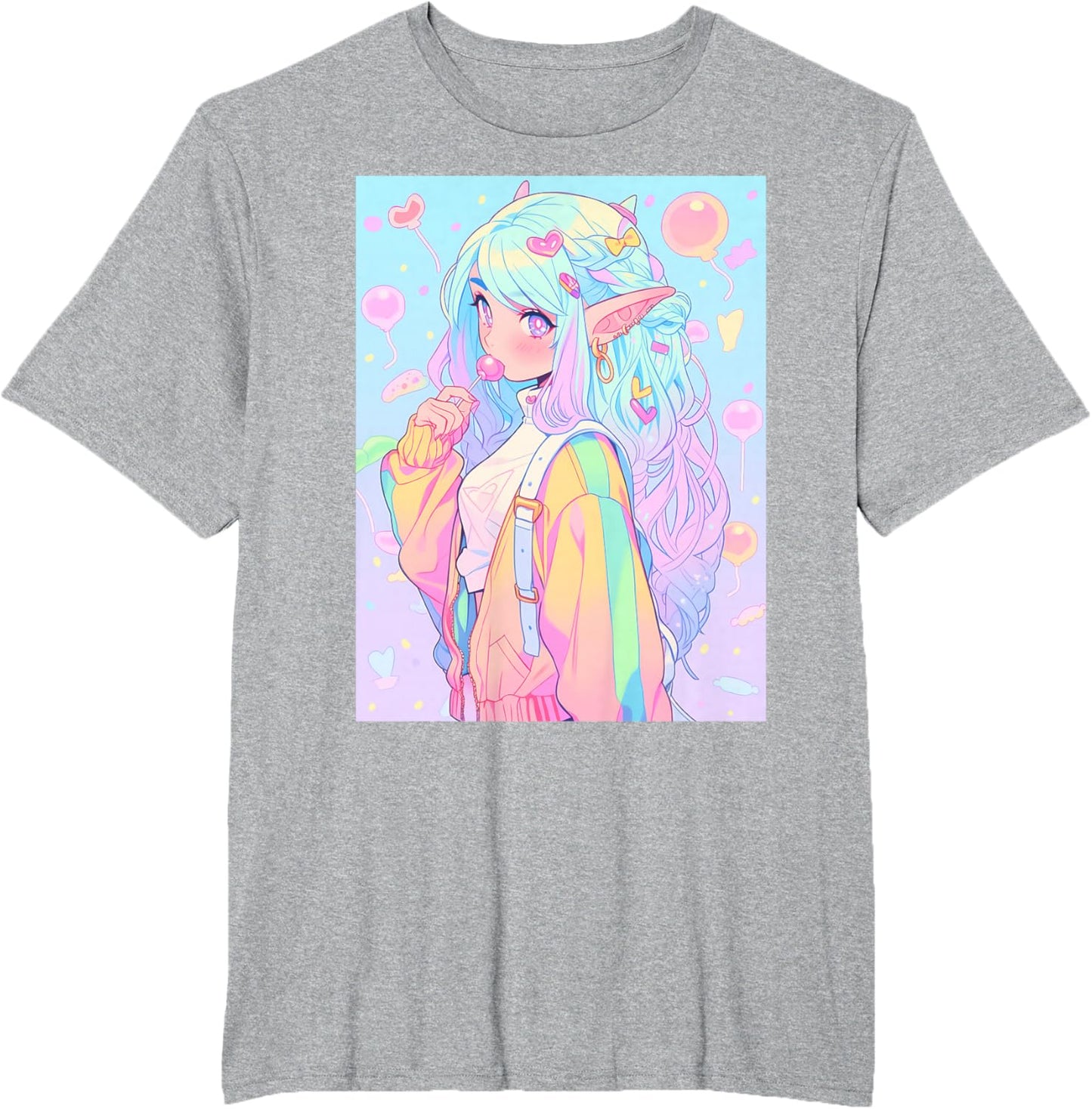 Anime Girl Pastel Kawaii Waifu Elves Girl T-Shirt
