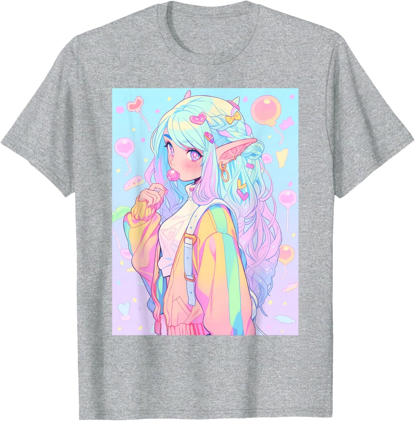 Anime Girl Pastel Kawaii Waifu Elves Girl T-Shirt