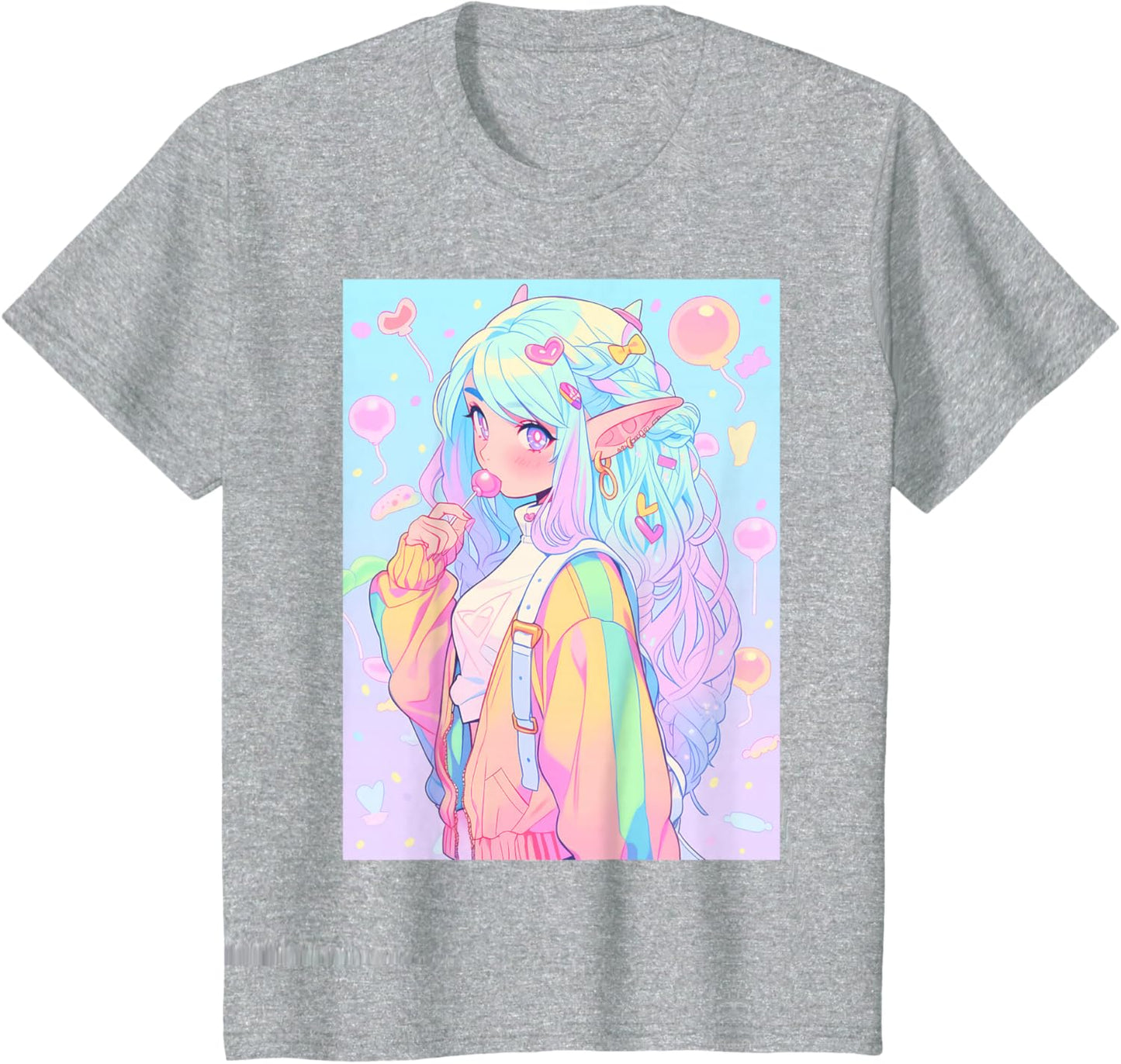Anime Girl Pastel Kawaii Waifu Elves Girl T-Shirt
