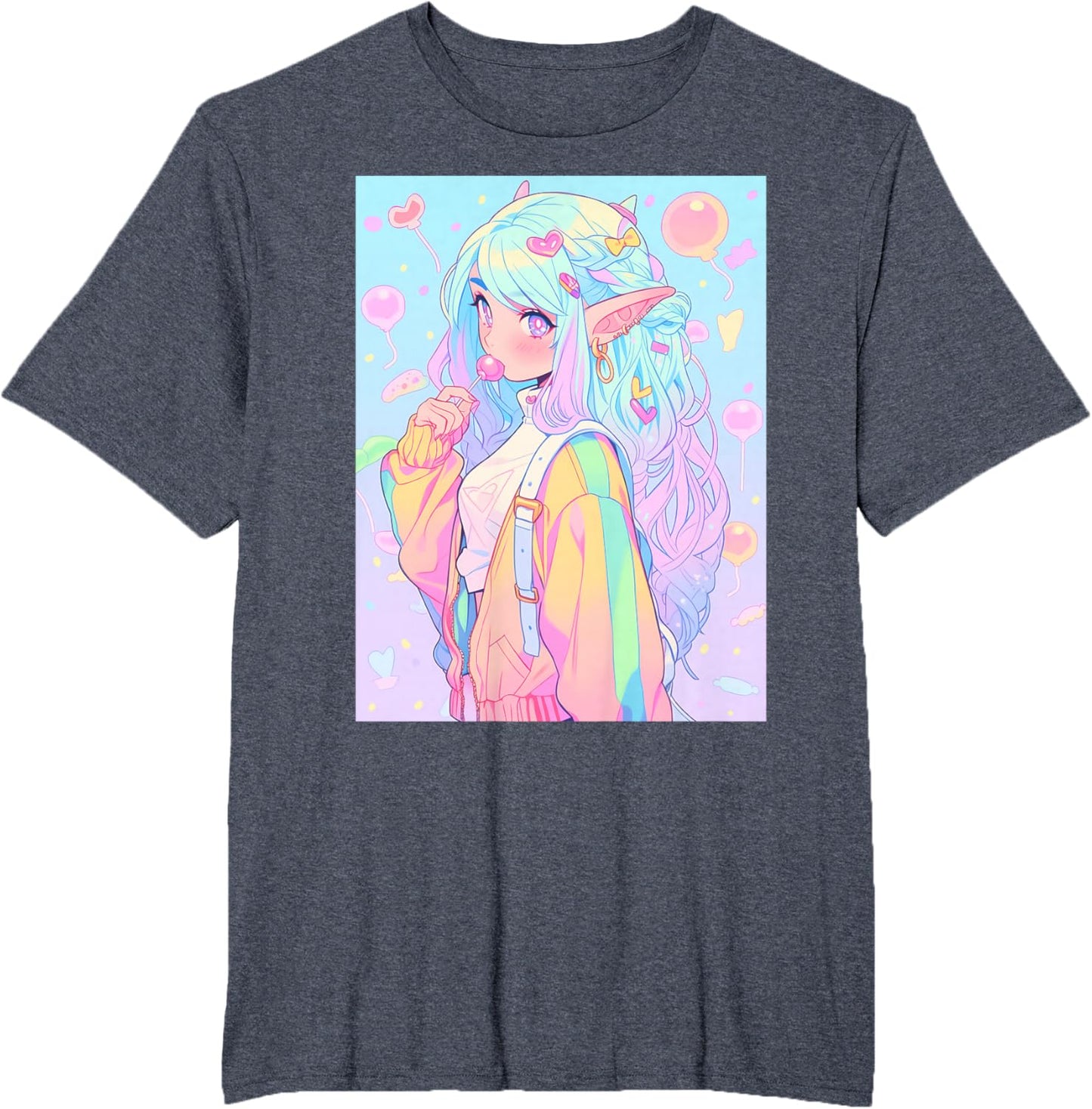 Anime Girl Pastel Kawaii Waifu Elves Girl T-Shirt