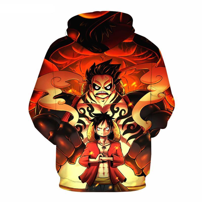 3D Print Anime One Piece Monkey Luffy Hoodie